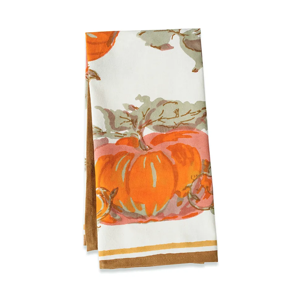 couleur-nature-pumpkin-torchons-coton-orange-lot-3 image 1