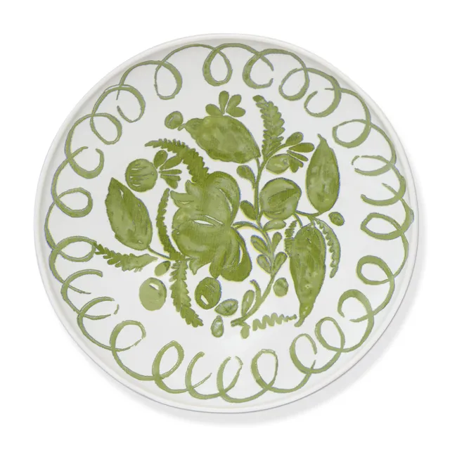 couleur-nature-amalfi-assiette-dessert-c-ramique-blanc-vert image 1