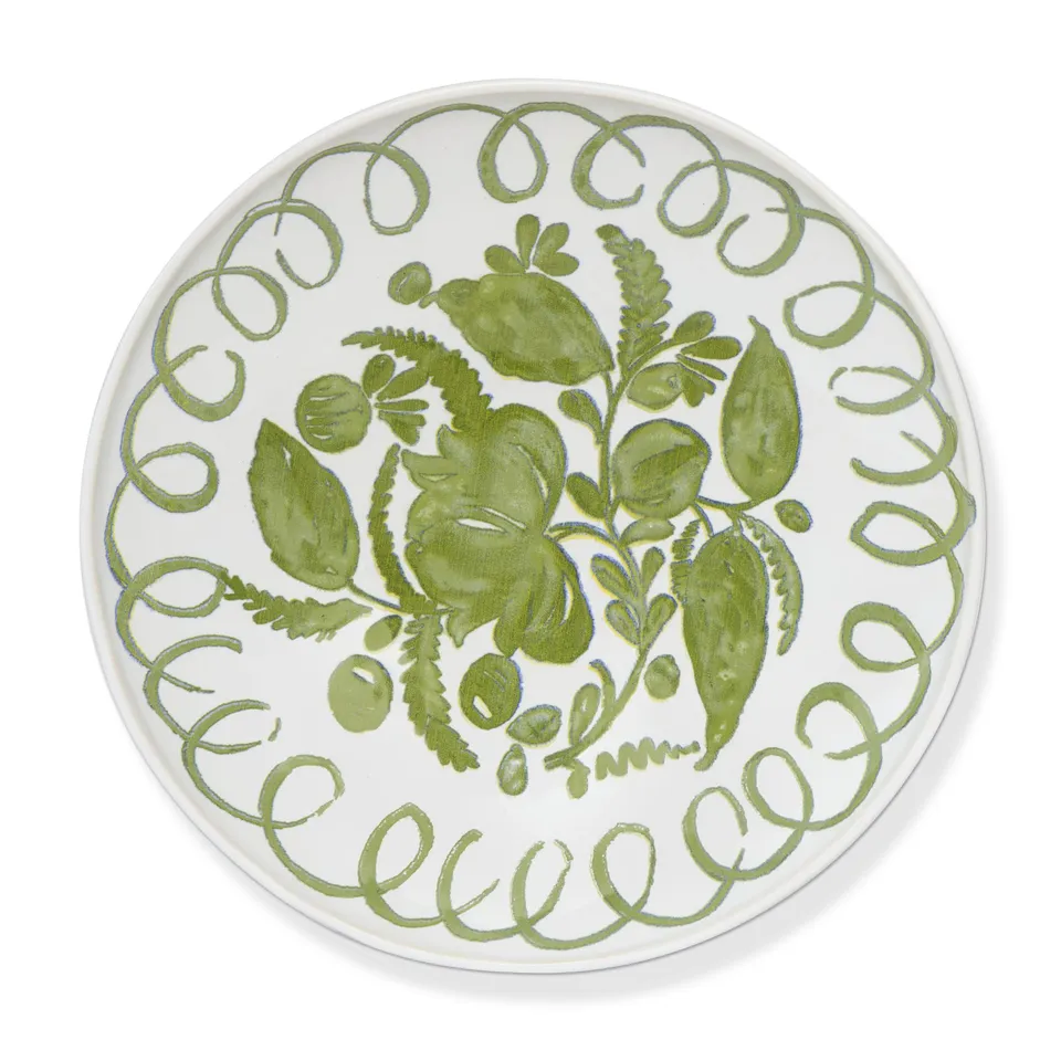couleur-nature-amalfi-assiette-dessert-c-ramique-blanc-vert image 1