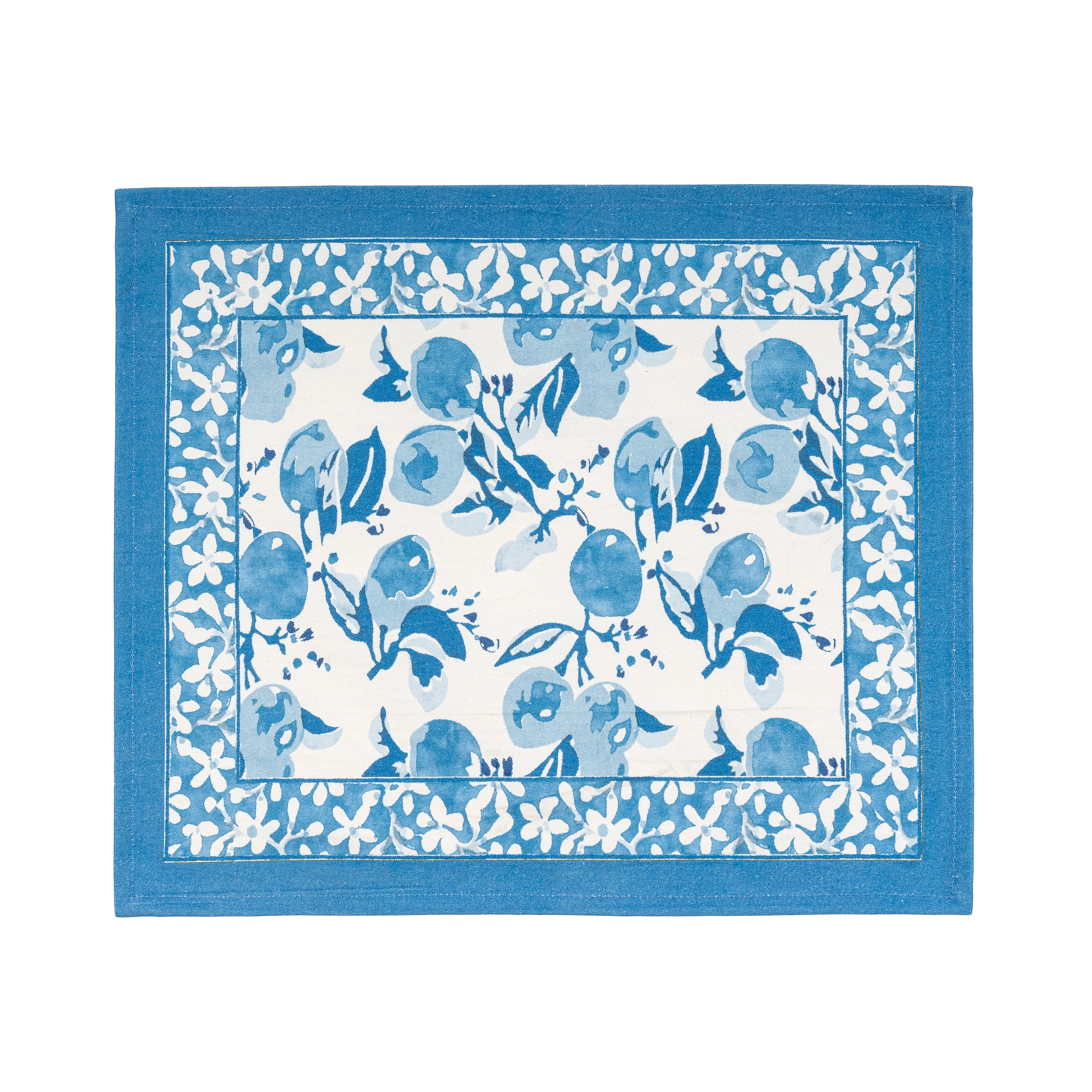 couleur-nature-citron-bleu-sets-de-table-coton-lot-6 image 1