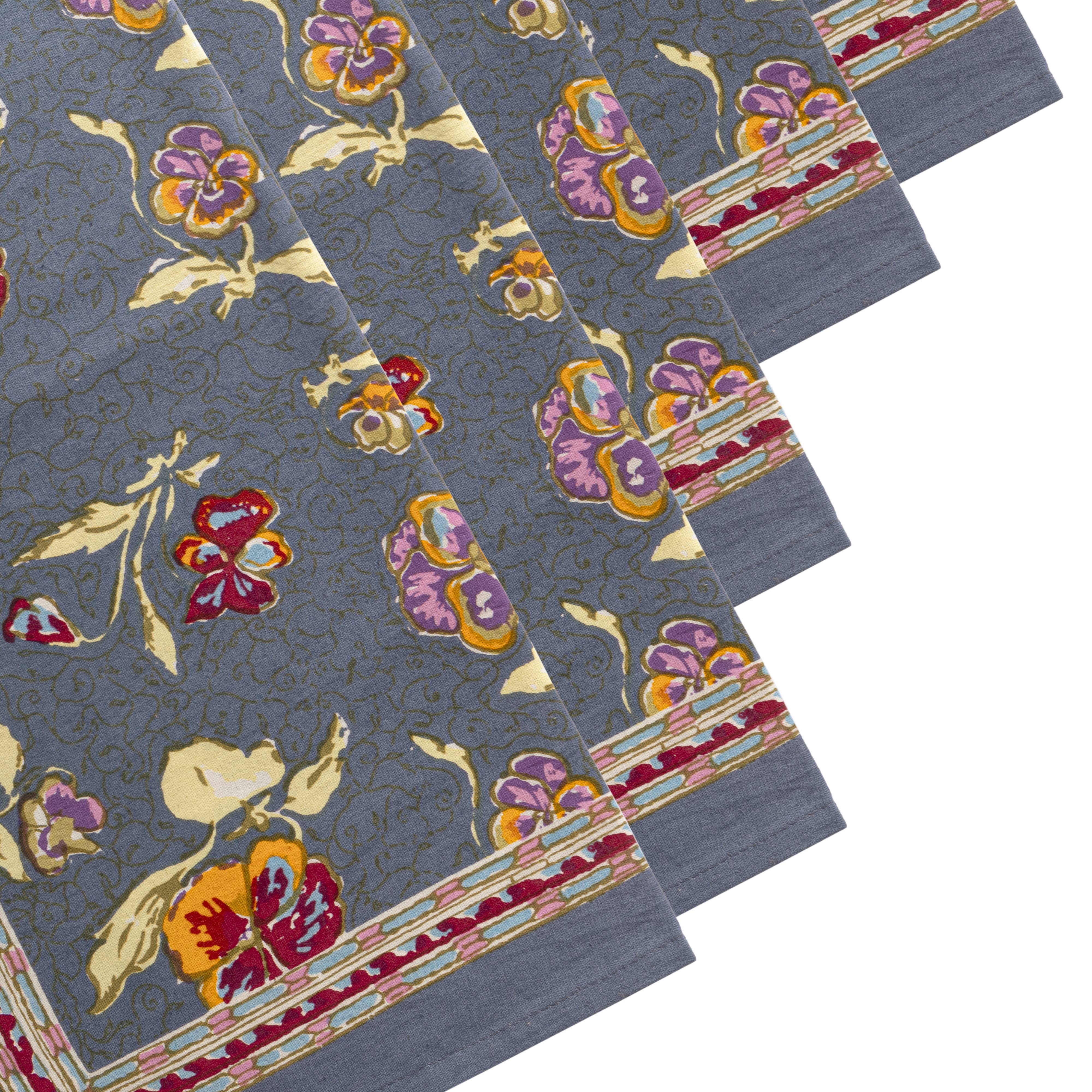 couleur-nature-pansy-serviettes-coton-rouges-lot-de-6 image 5