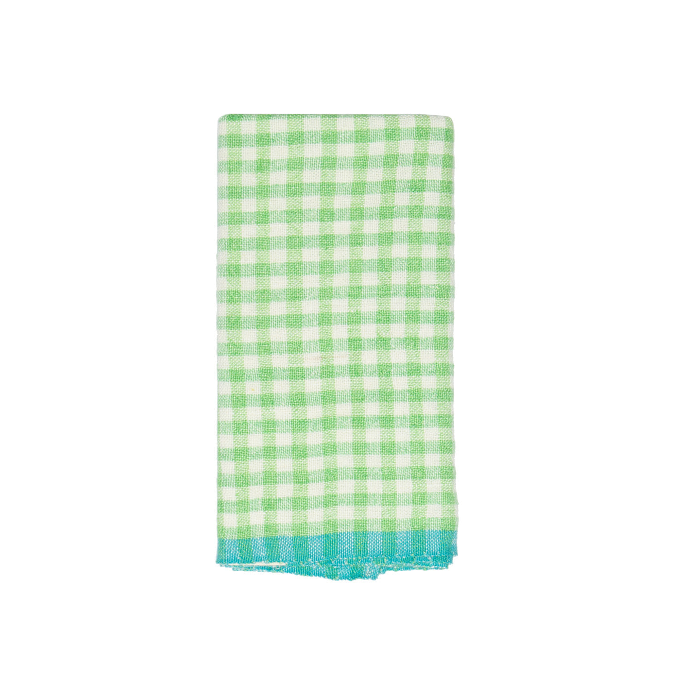 couleur-nature-two-tone-gingham-torchon-lin-lot-2-lime-aqua image 4