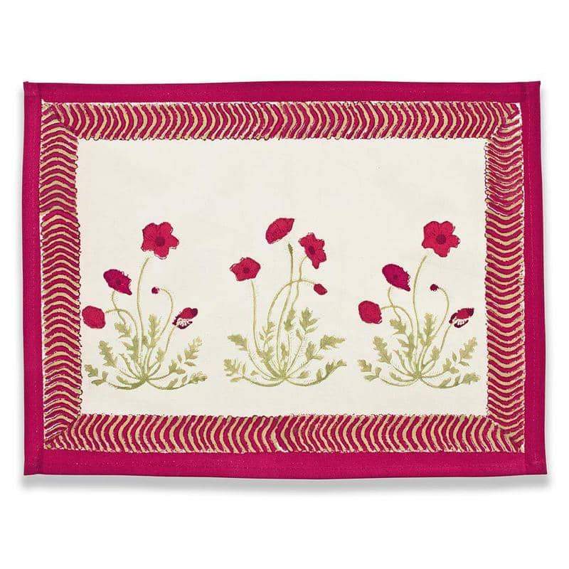 couleur-nature-poppies-set-table-coton-imprim-lot-de-6 image 1