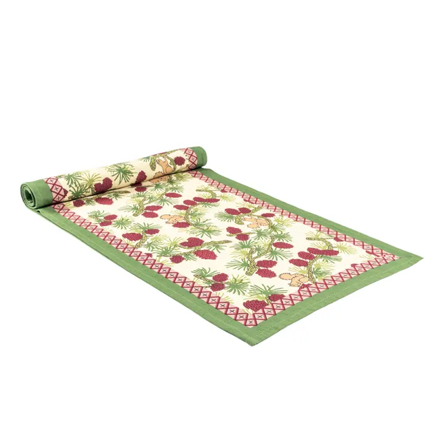 couleur-nature-squirrel-chemin-table-coton-rouge-40x183-cm image 1