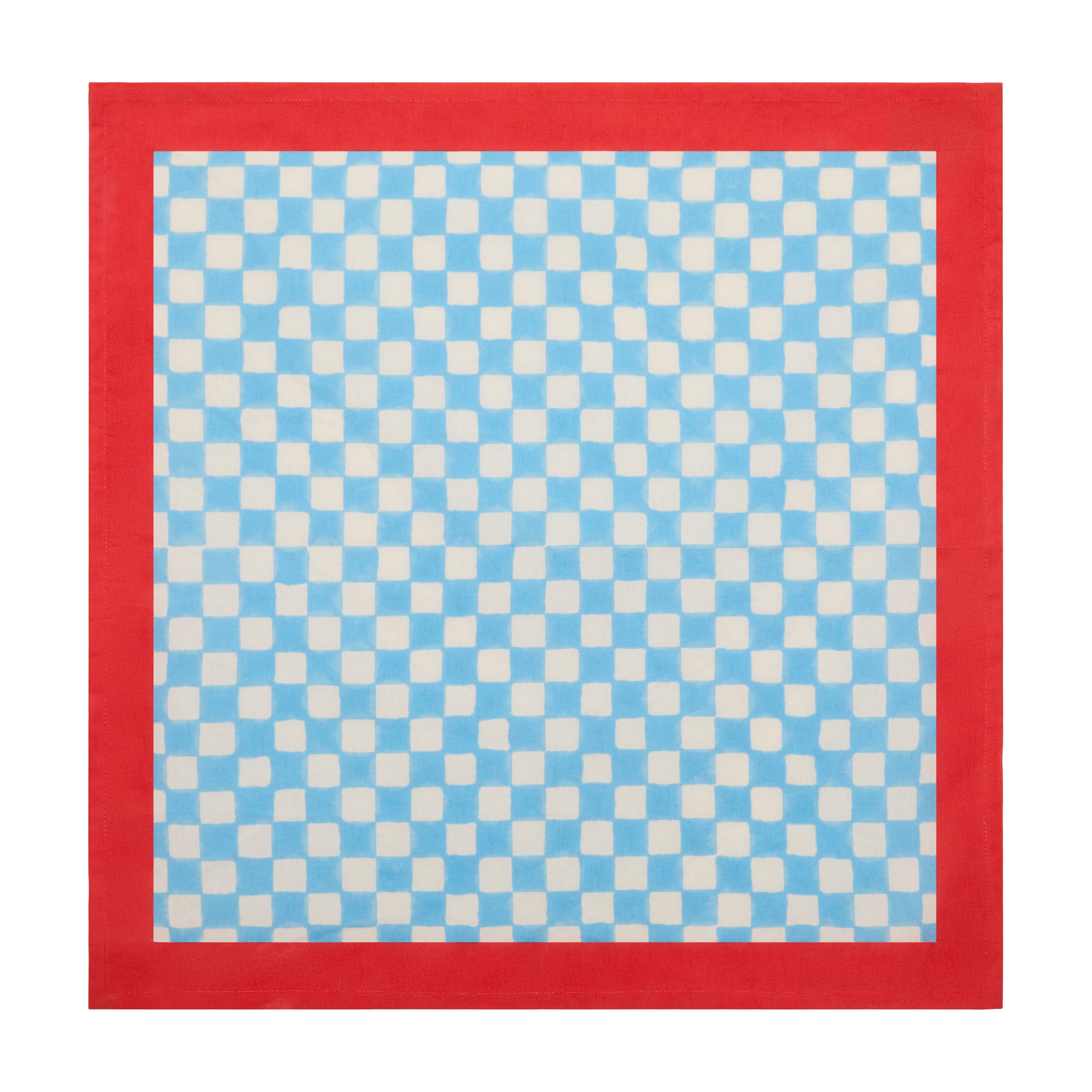 couleur-nature-gingham-serviette-tissu-lot-de-4-bleue image 2