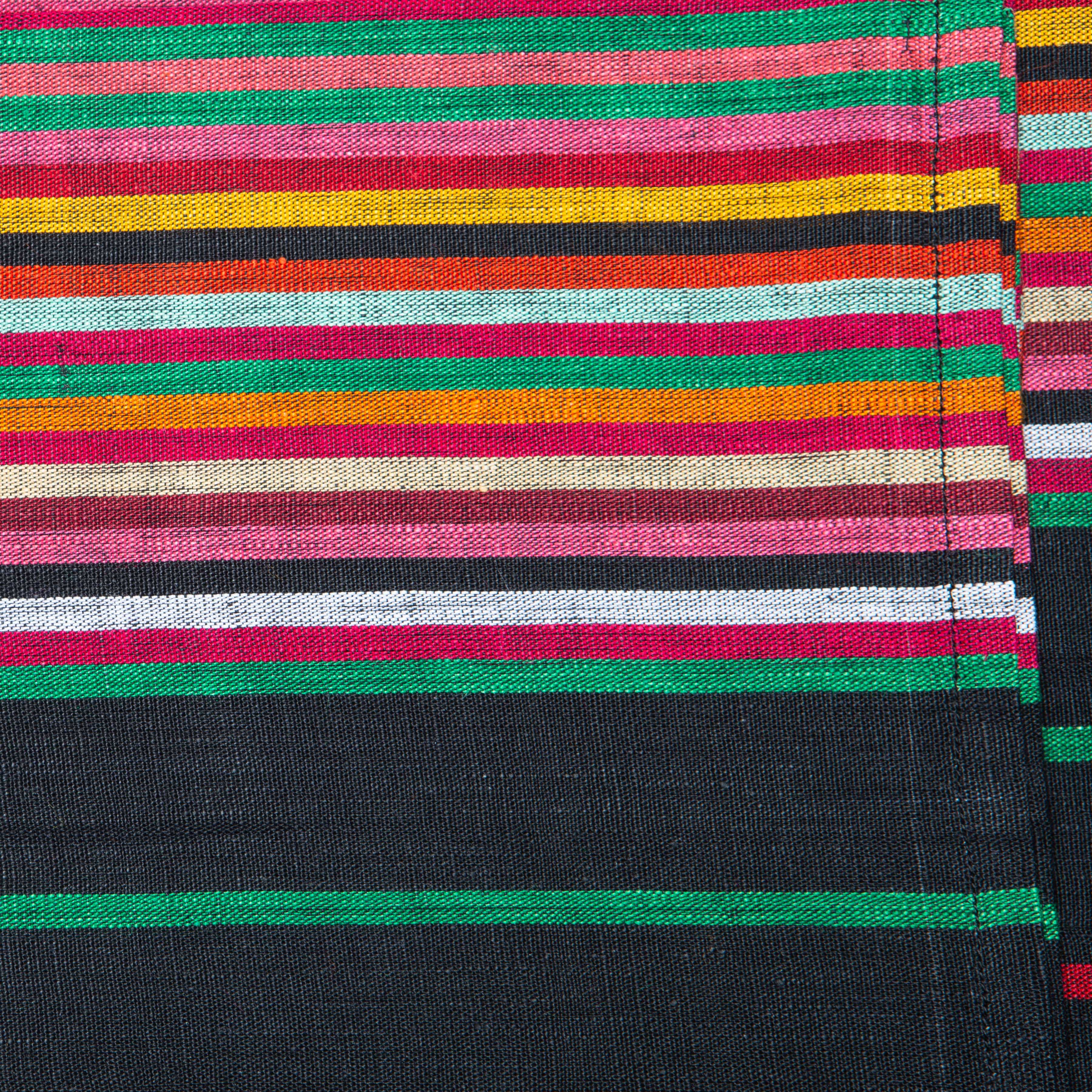 couleur-nature-napkins-multi-stripes-serviettes-lin-noir-lot-4 image 3
