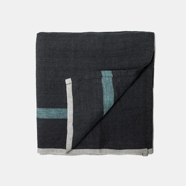 couleur-nature-napkins-serviettes-lin-charcoal-aqua-lot-4 image 1