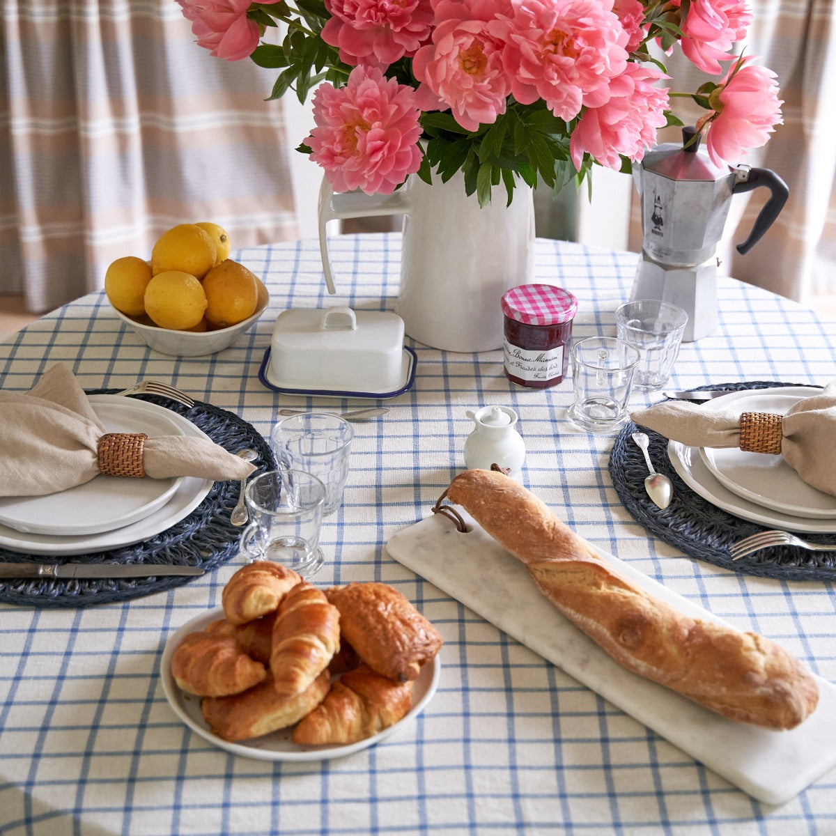 couleur-nature-windowpane-nappe-fran-aise-bleu-naturel-coton image 4