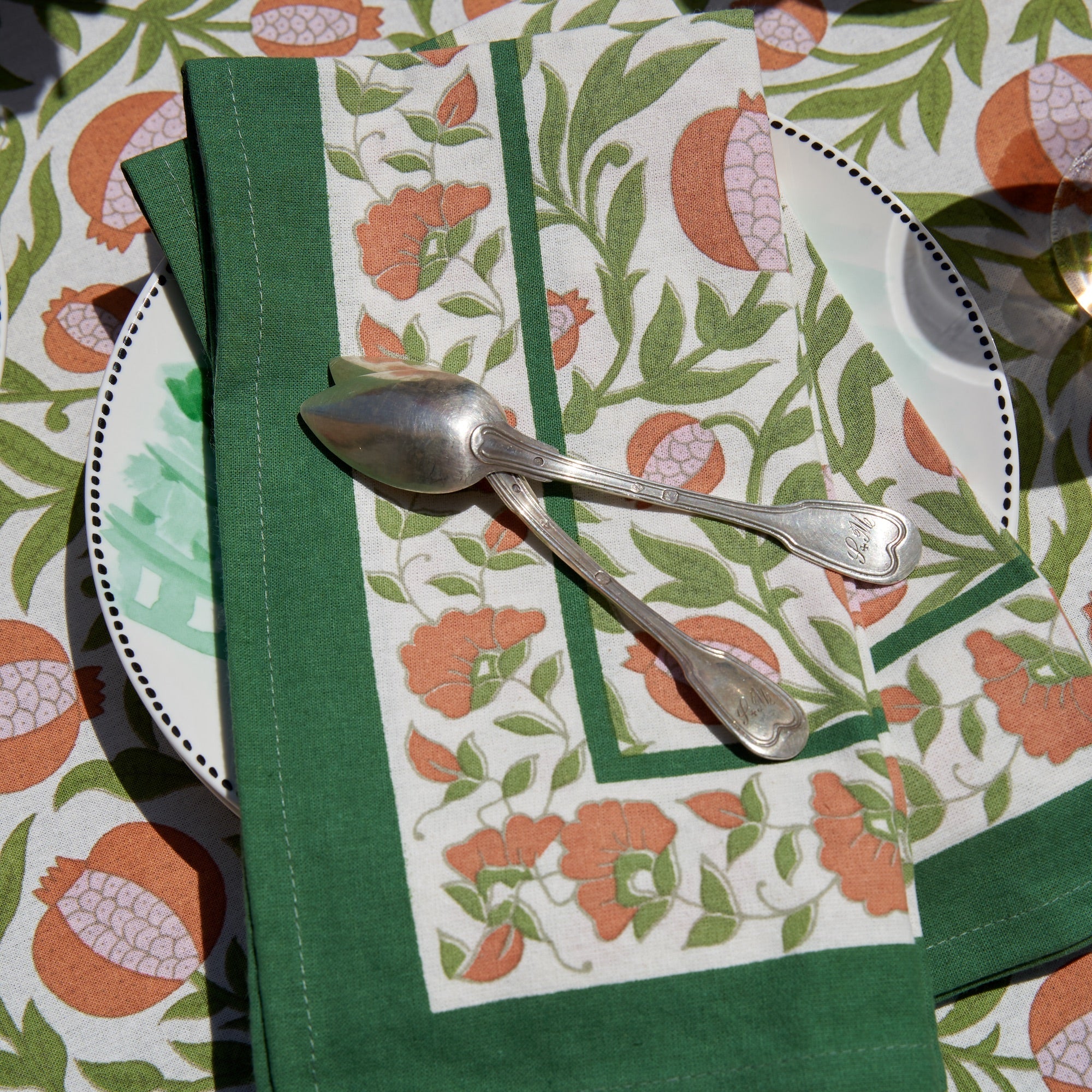 couleur-nature-grenadine-serviette-tissu-orange-vert-lot-6 image 3