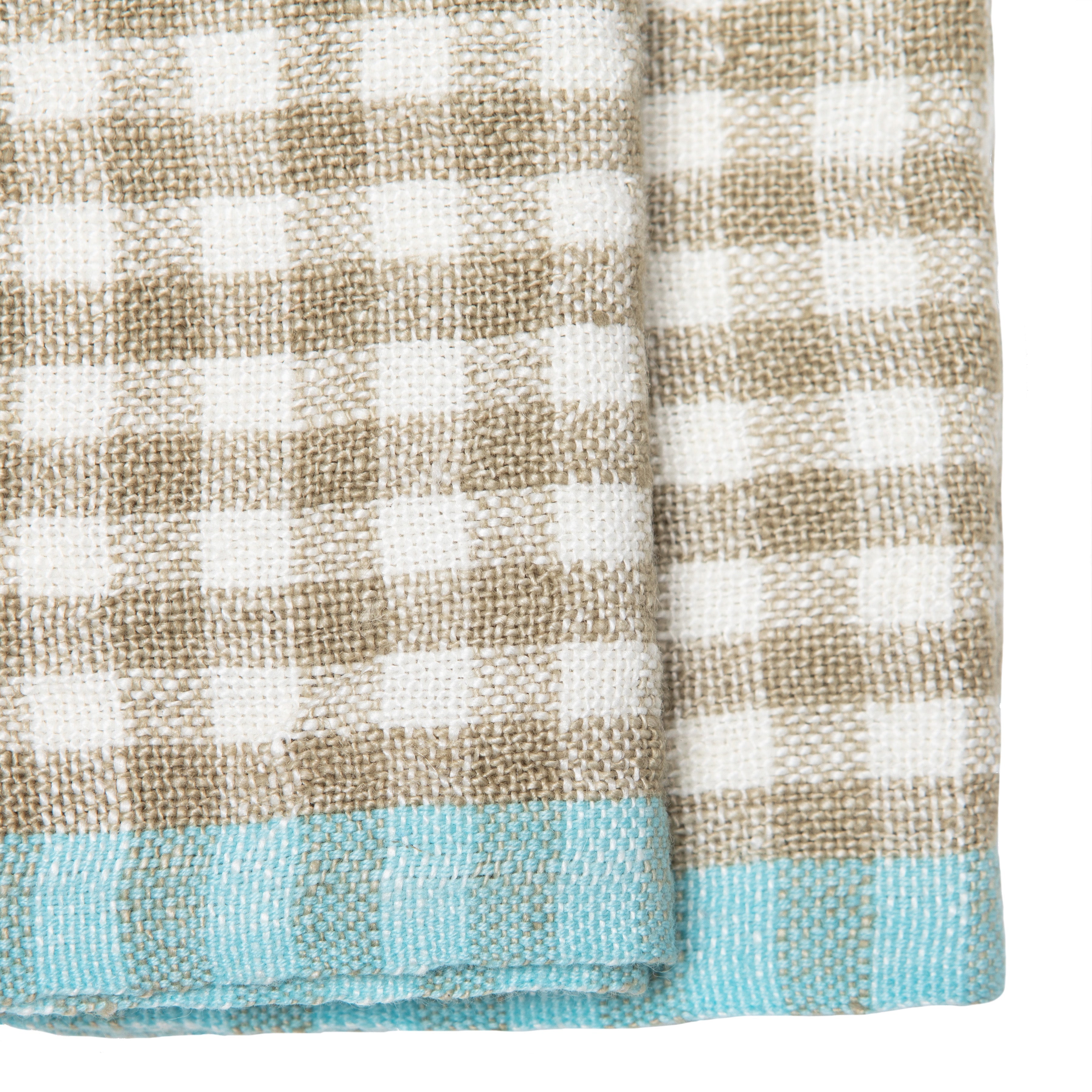 couleur-nature-two-tone-gingham-torchon-cuisine-naturel-et-aqua image 1