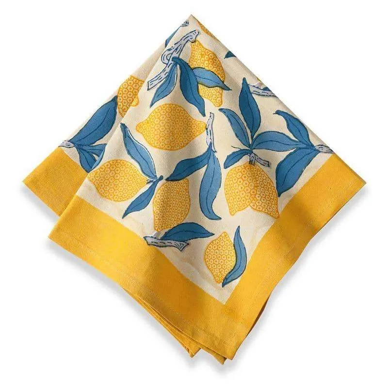 couleur-nature-lemon-tree-serviettes-de-table-coton-lot-de-6-citron image 1