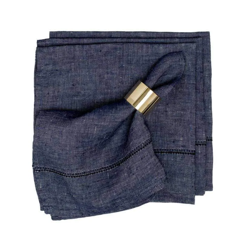 couleur-nature-linen-stitch-serviettes-lin-denim-chambray-x4 image 1