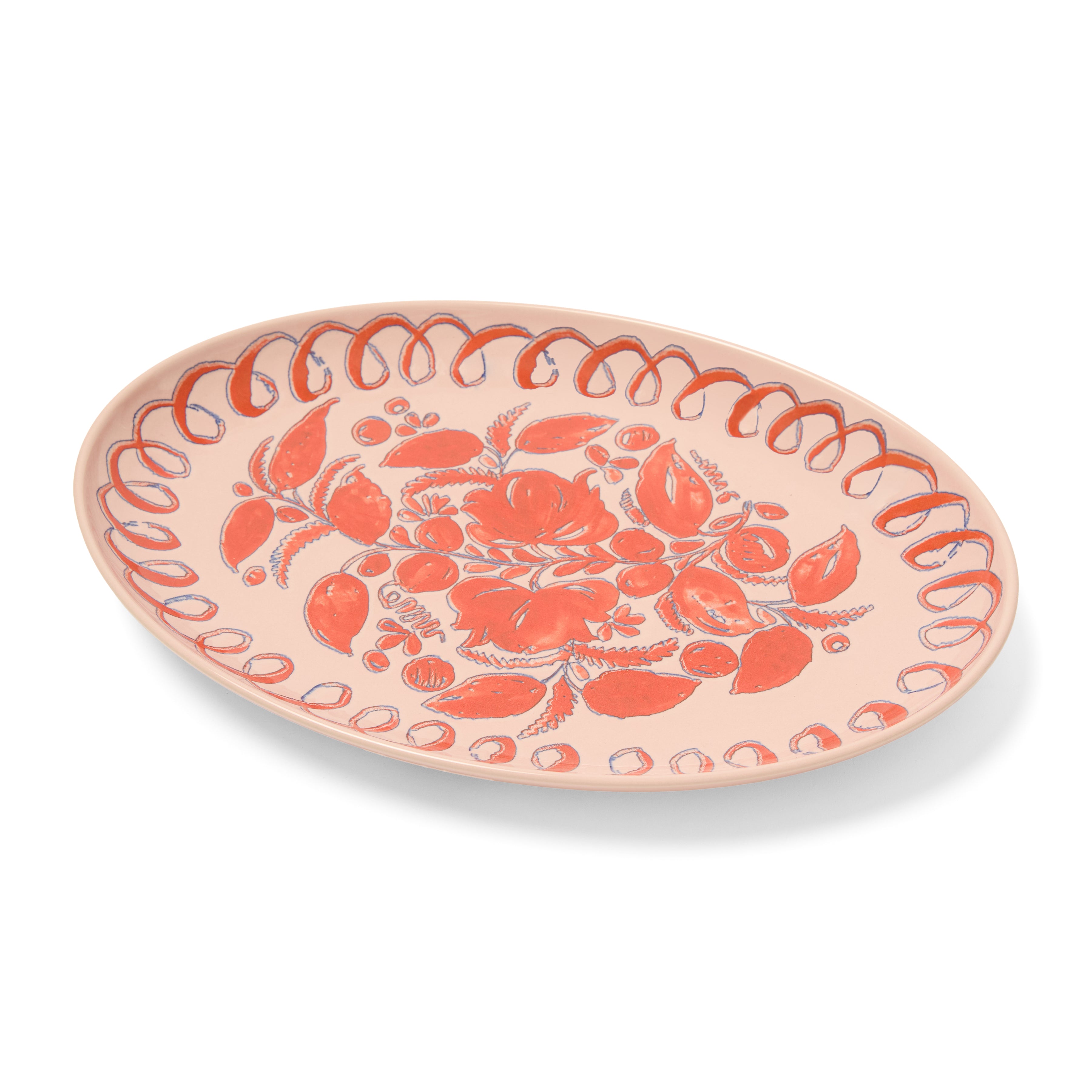 couleur-nature-amalfi-plateau-ovale-c-ramique-rose-40cm image 1