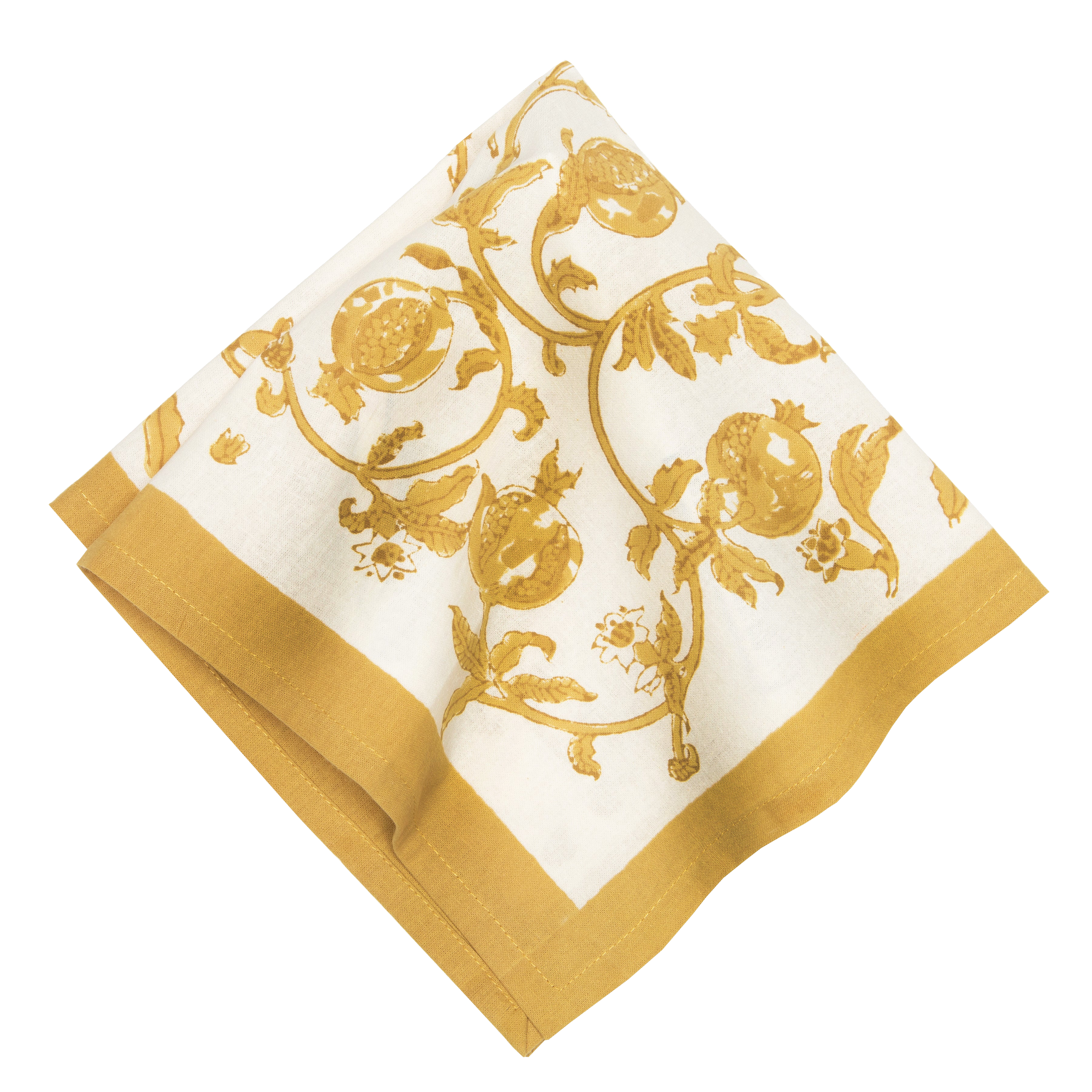 couleur-nature-granada-nappe-tissu-coton-moutarde-florale image 6