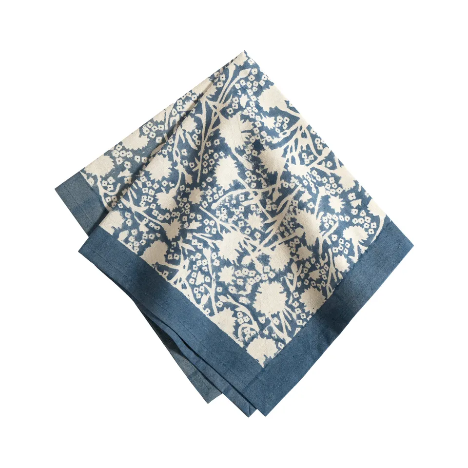 couleur-nature-meadows-serviettes-coton-bleu-lot-6 image 1