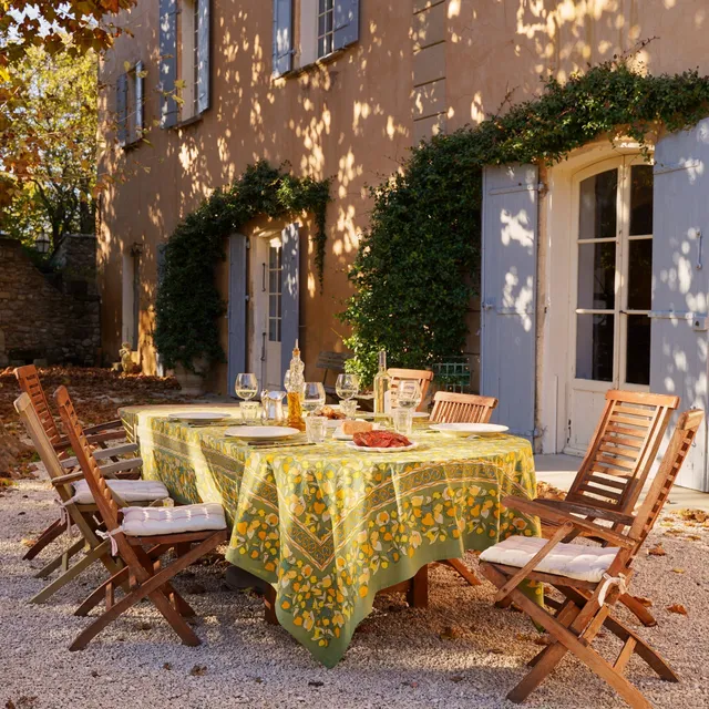 couleur-nature-fruit-nappe-fran-aise-jaune-vert-coton image 1