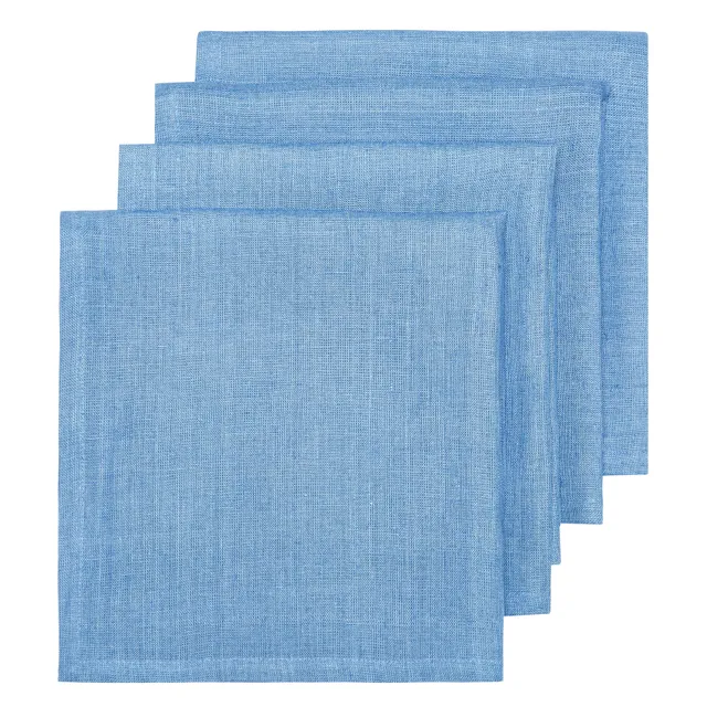 couleur-nature-palma-serviettes-lin-bleu-cornflower-lot-4 image 1