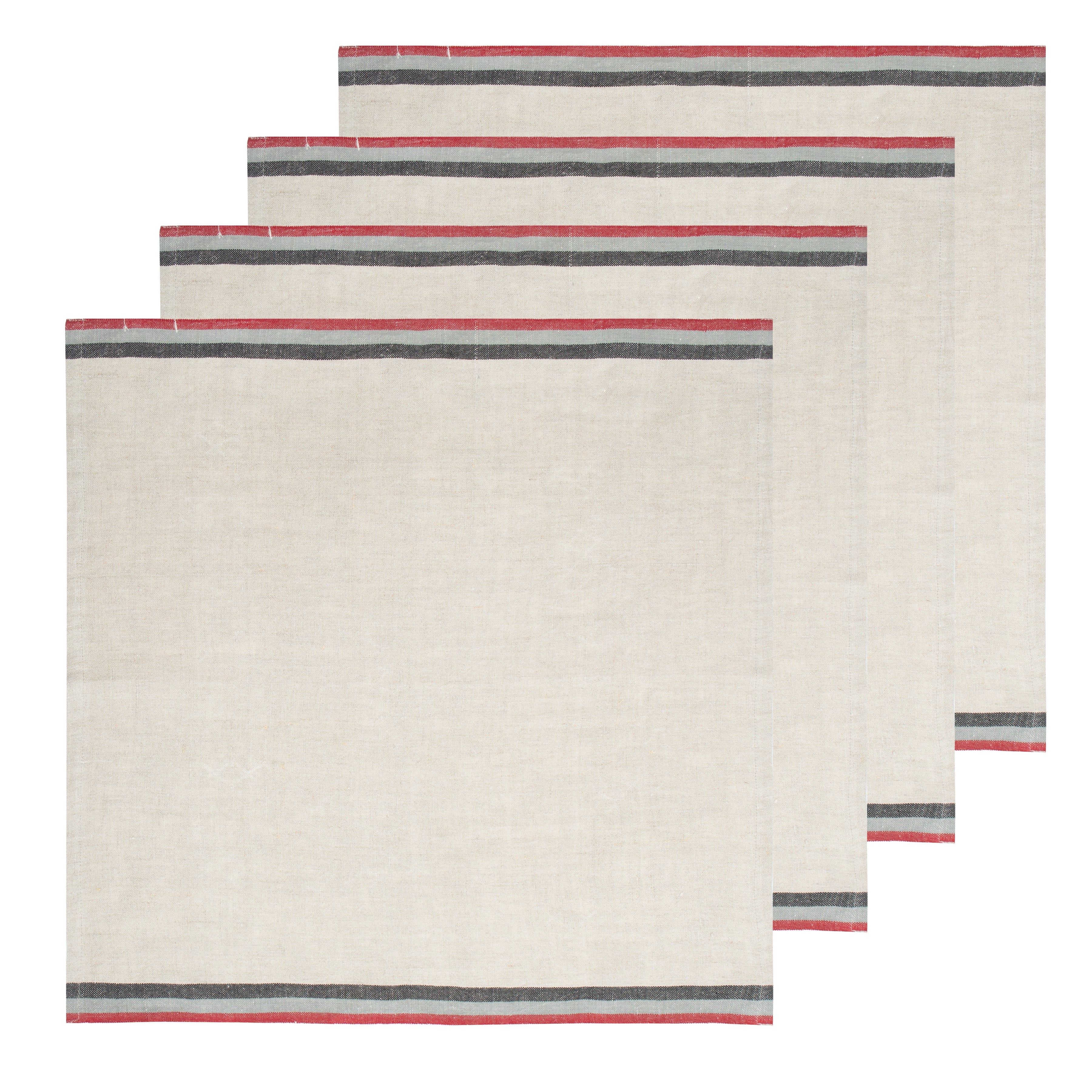 couleur-nature-normandy-serviettes-table-rayures-lot-4-lin image 3