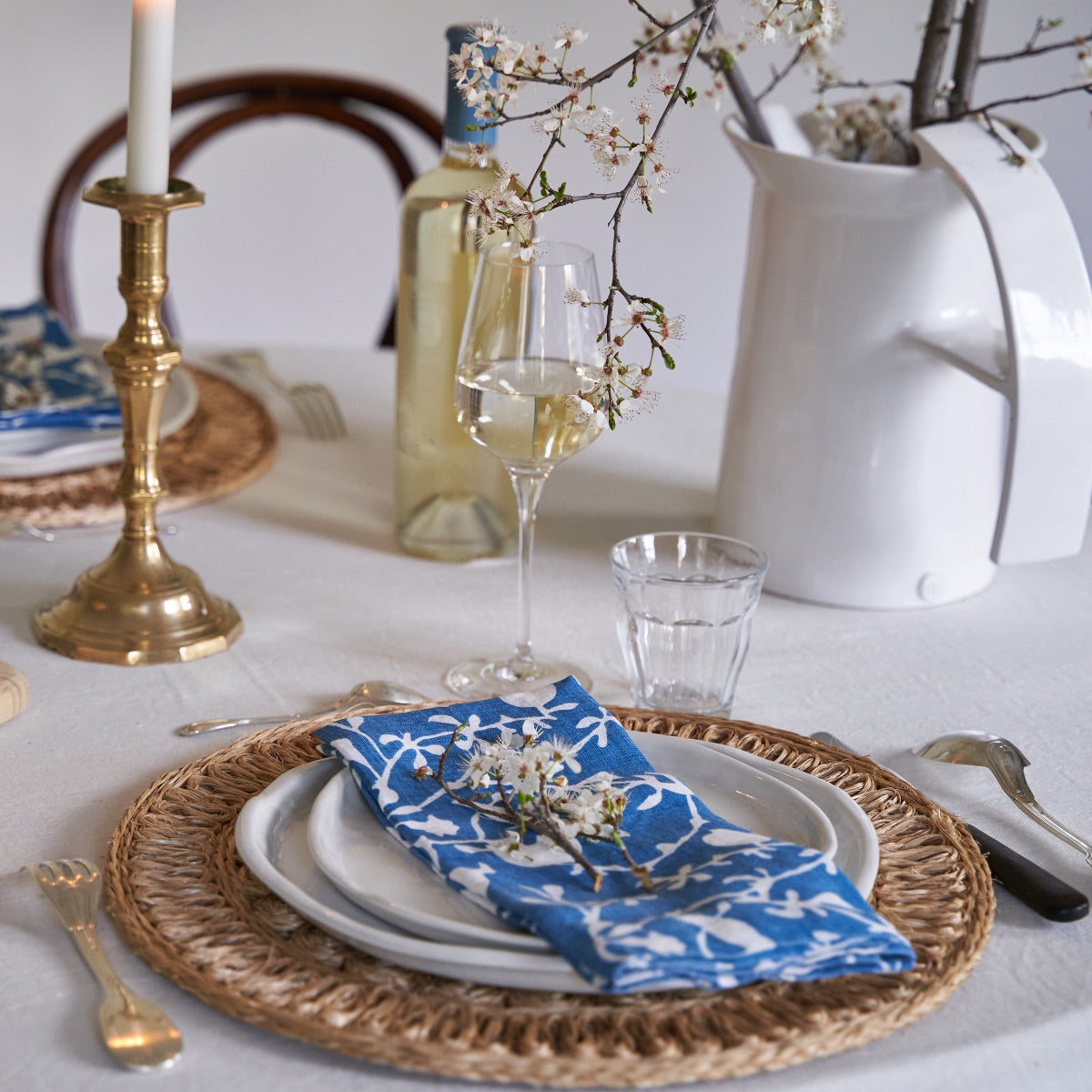 couleur-nature-sanctuary-serviettes-tissu-bleu-indigo-lot-4 image 3