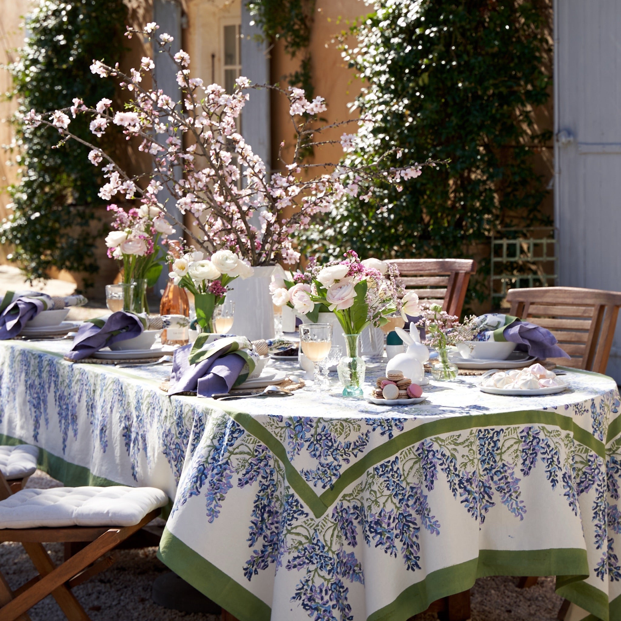 couleur-nature-wisteria-nappe-vert-et-bleu-coton image 2