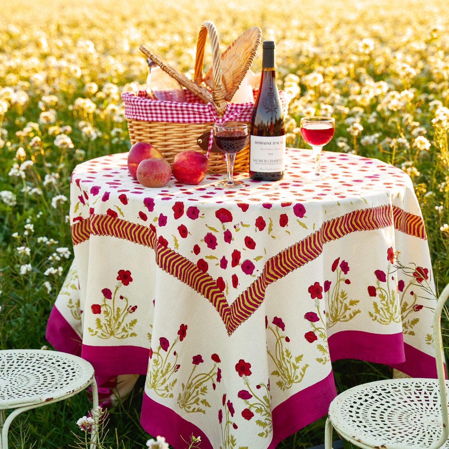 couleur-nature-poppies-nappe-fran-aise-coquelicot-coton-59x59 image 5