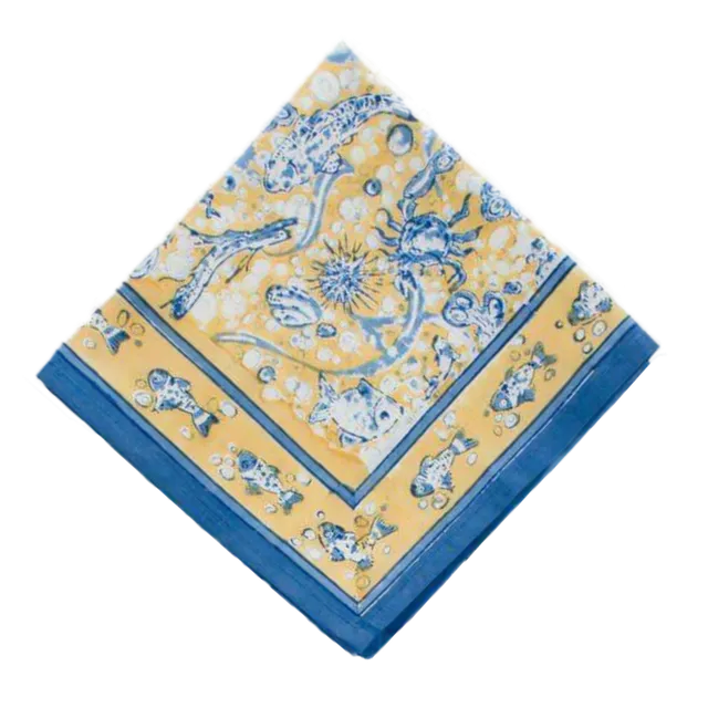 couleur-nature-la-mer-serviettes-coton-bleu-jaune-lot-6-19 image 1