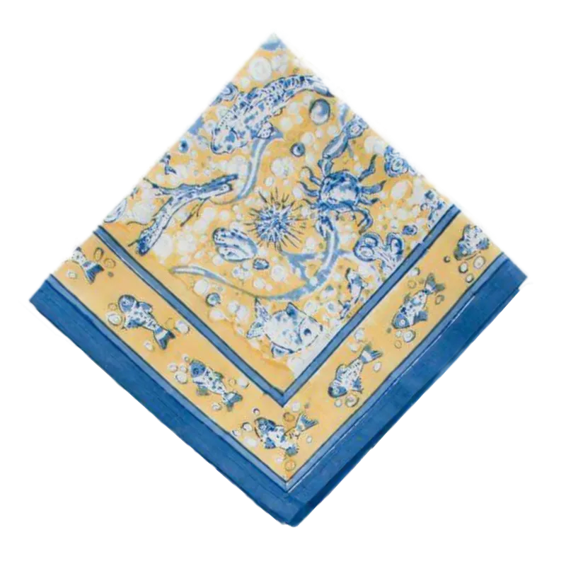 couleur-nature-la-mer-serviettes-coton-bleu-jaune-lot-6-19 image 1
