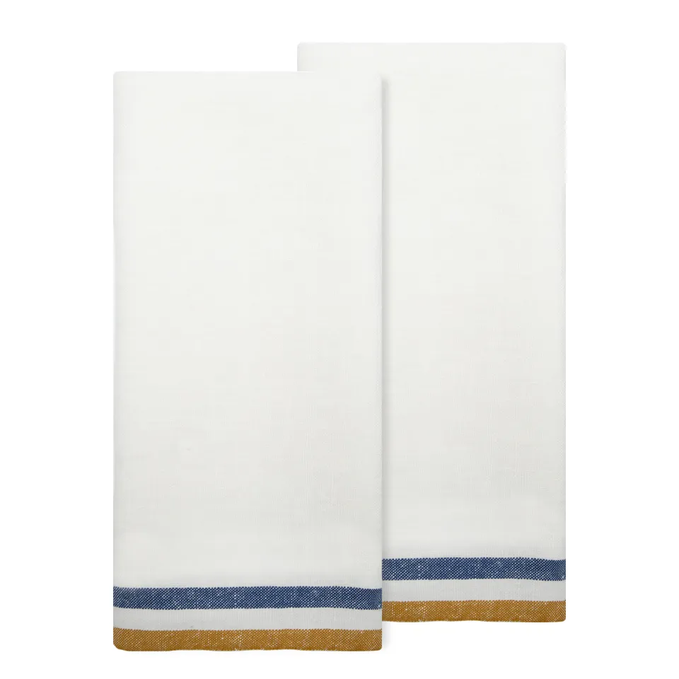 couleur-nature-normandy-torchons-blanc-lot-2-moutarde image 1