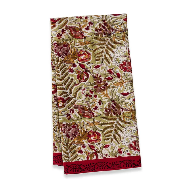 couleur-nature-winter-garden-torchons-coton-lot-3-rouge image 1