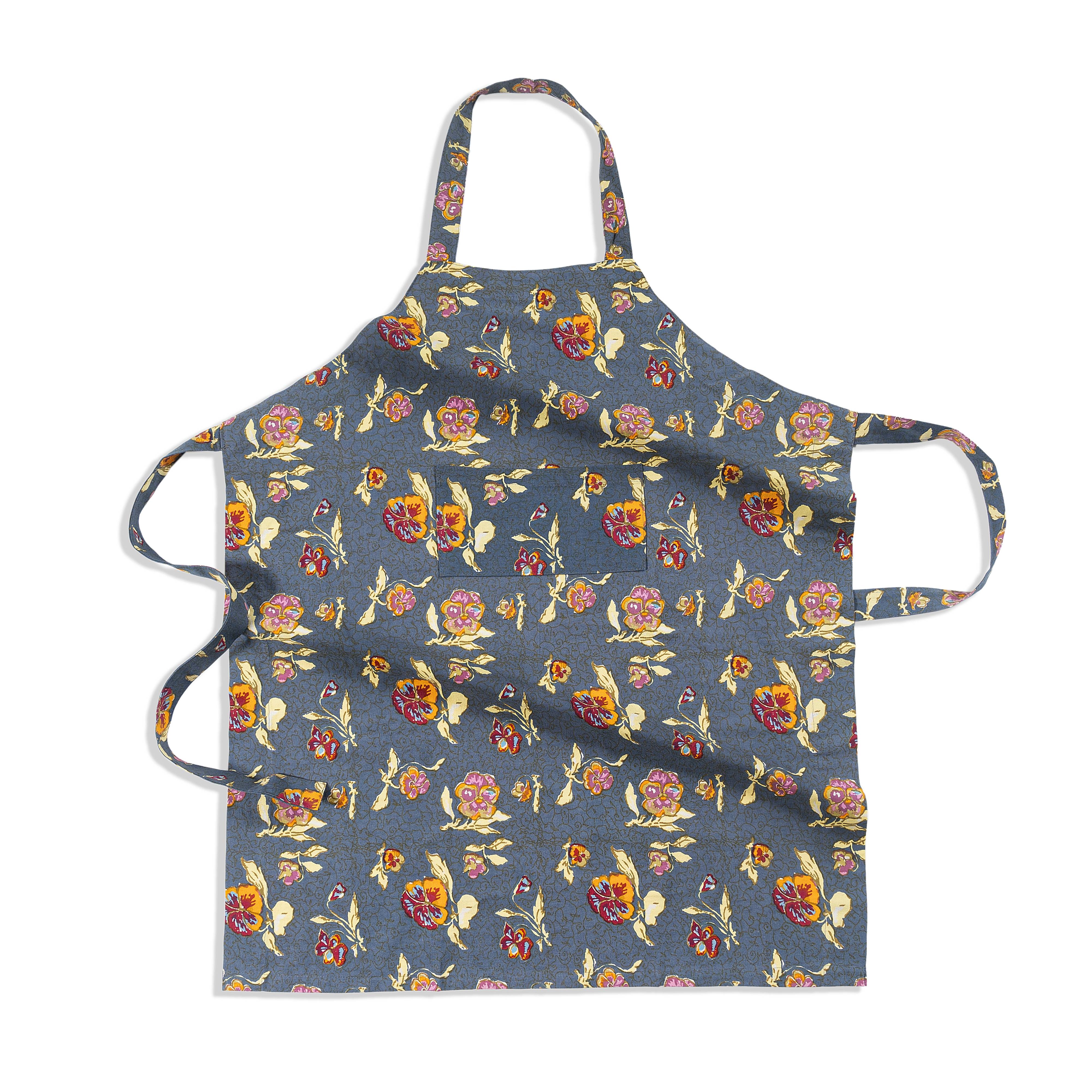 couleur-nature-pansy-tablier-coton-rouge-et-gris image 2