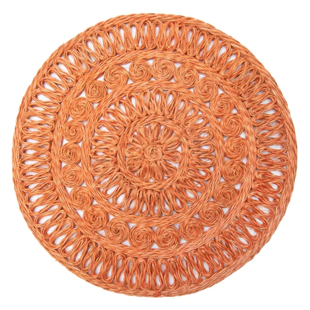 couleur-nature-circolo-abaca-orange-set-de-table-rond-lot-de-4-abaca image 1