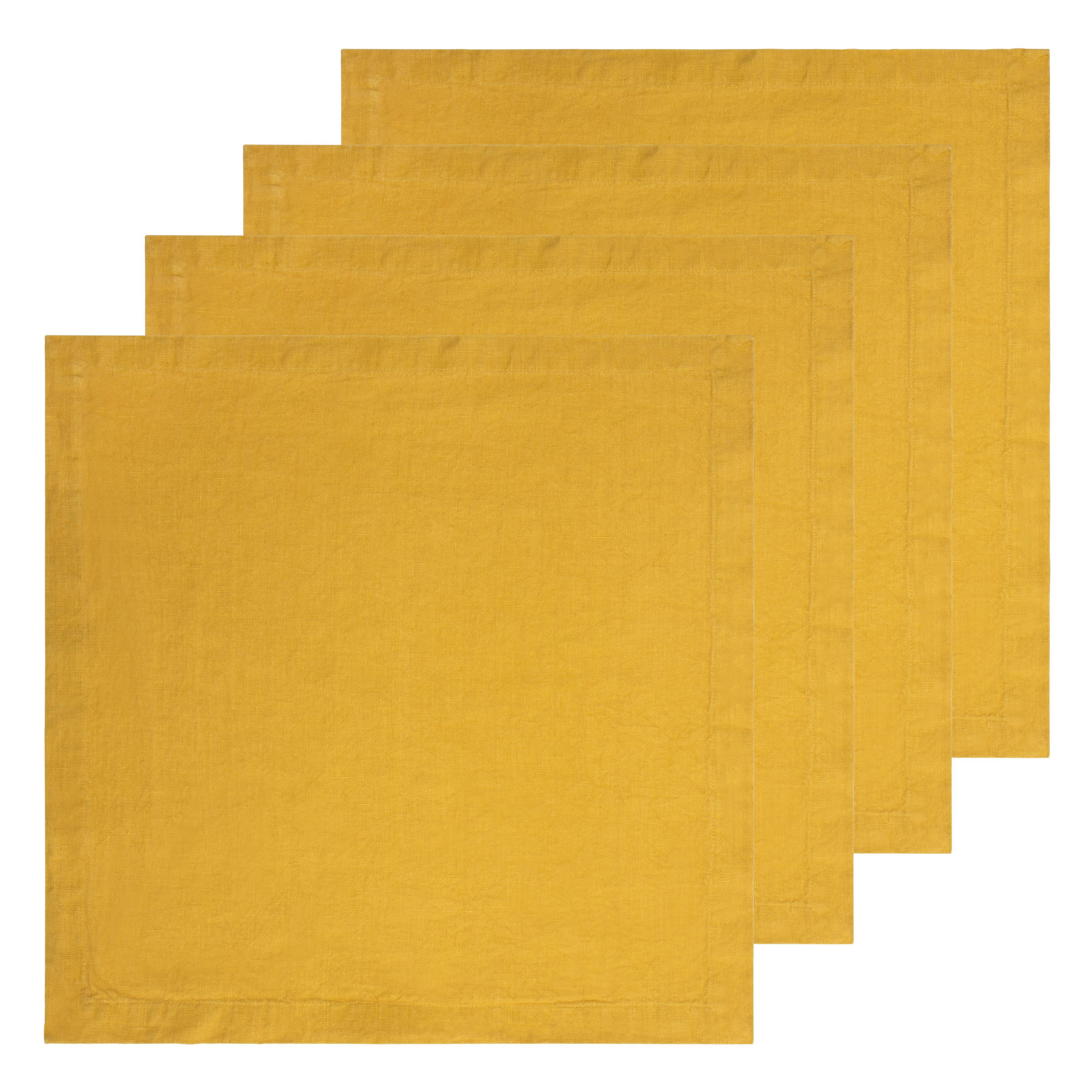 couleur-nature-everyday-serviette-lin-dijon-lot-4-jaune image 4