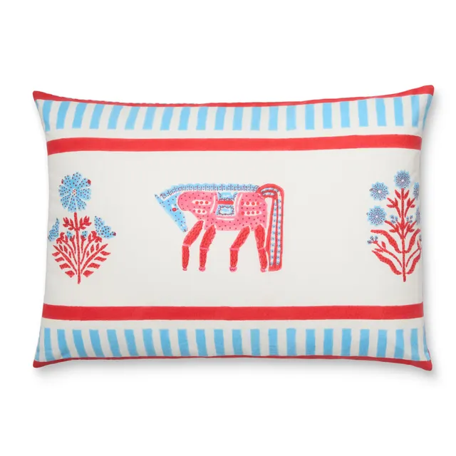 couleur-nature-cheval-nomade-housse-coussin-rose-bleu-40x55-cm-coton image 1