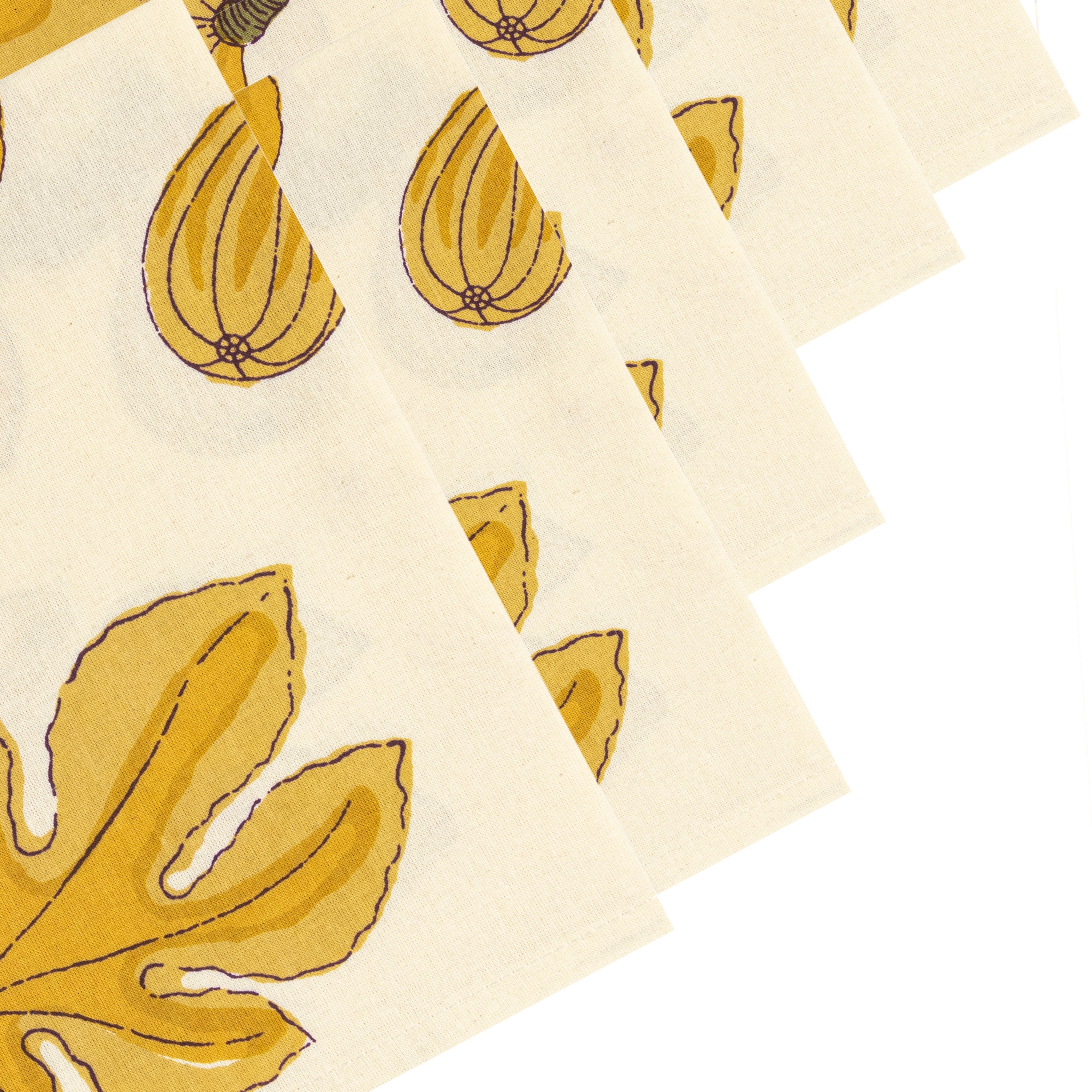 couleur-nature-fig-citrine-serviettes-coton-lot-6-ivoire image 6