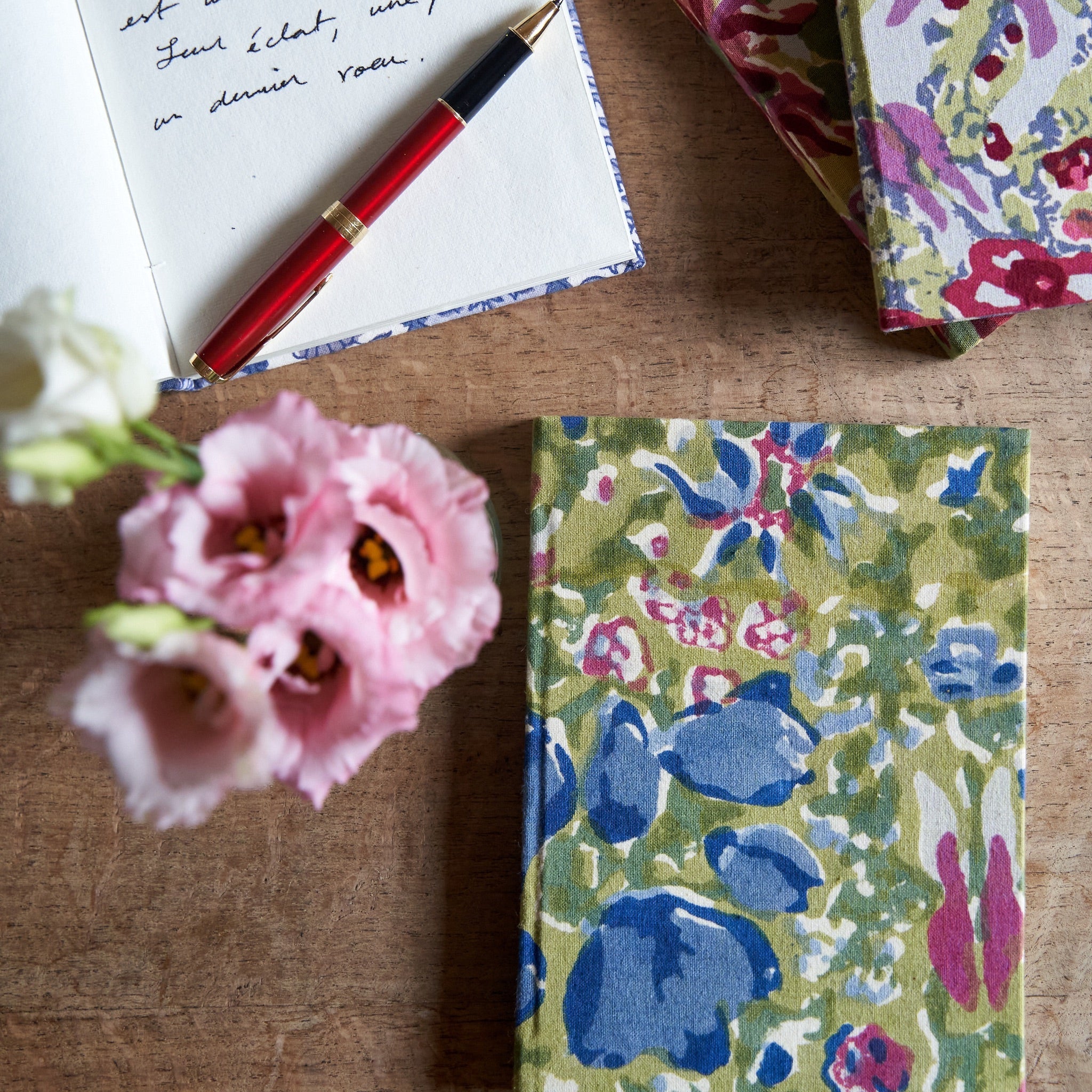 couleur-nature-jardin-carnet-tissu-bleu-vert-5x7 image 2