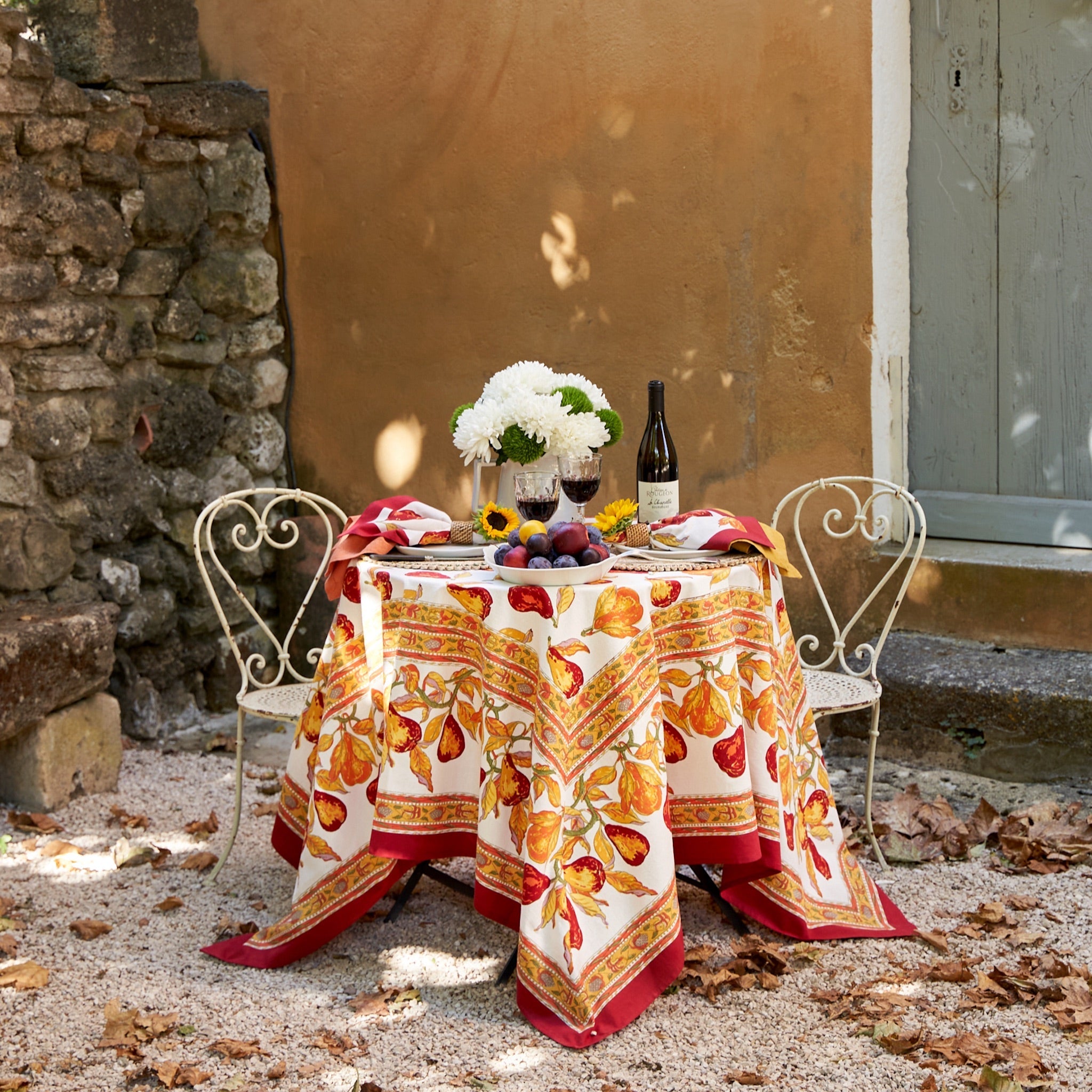 couleur-nature-orchard-pear-nappe-rectangulaire-71x106-bordeaux image 2