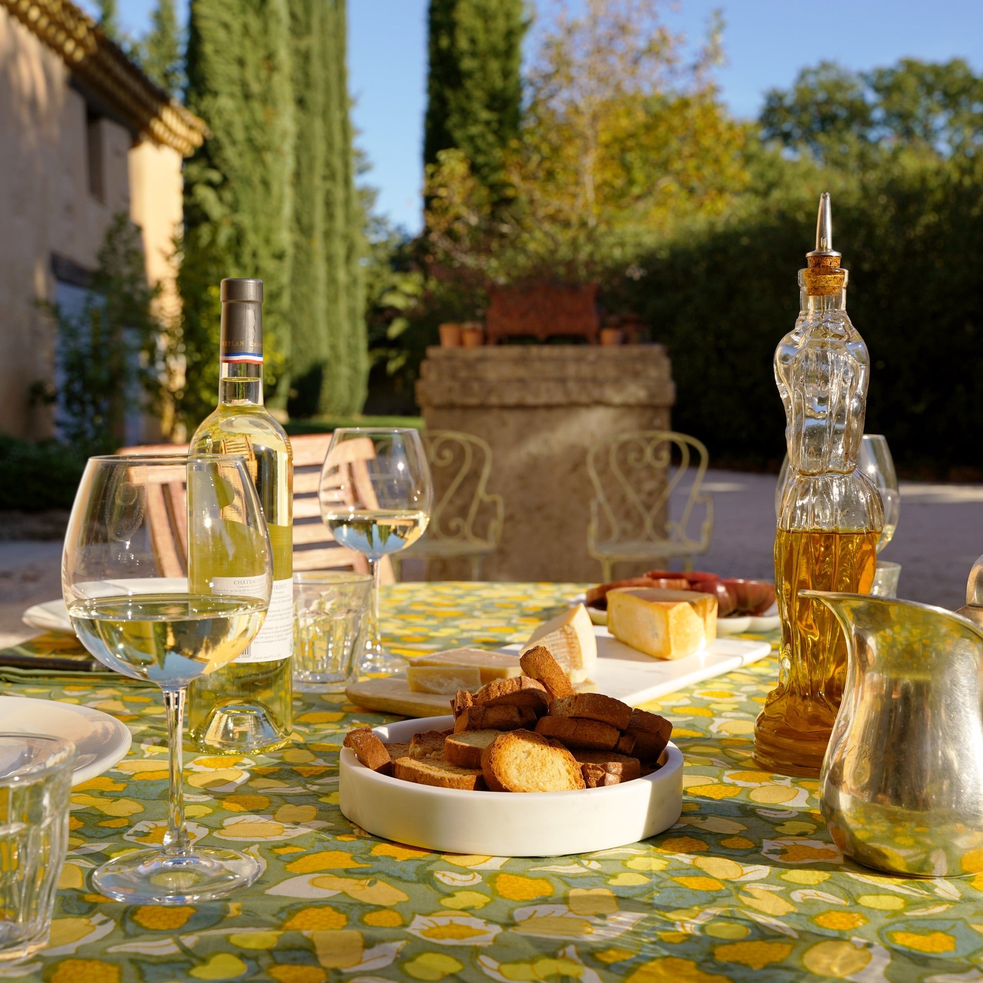 couleur-nature-fruit-nappe-fran-aise-jaune-vert-coton image 4