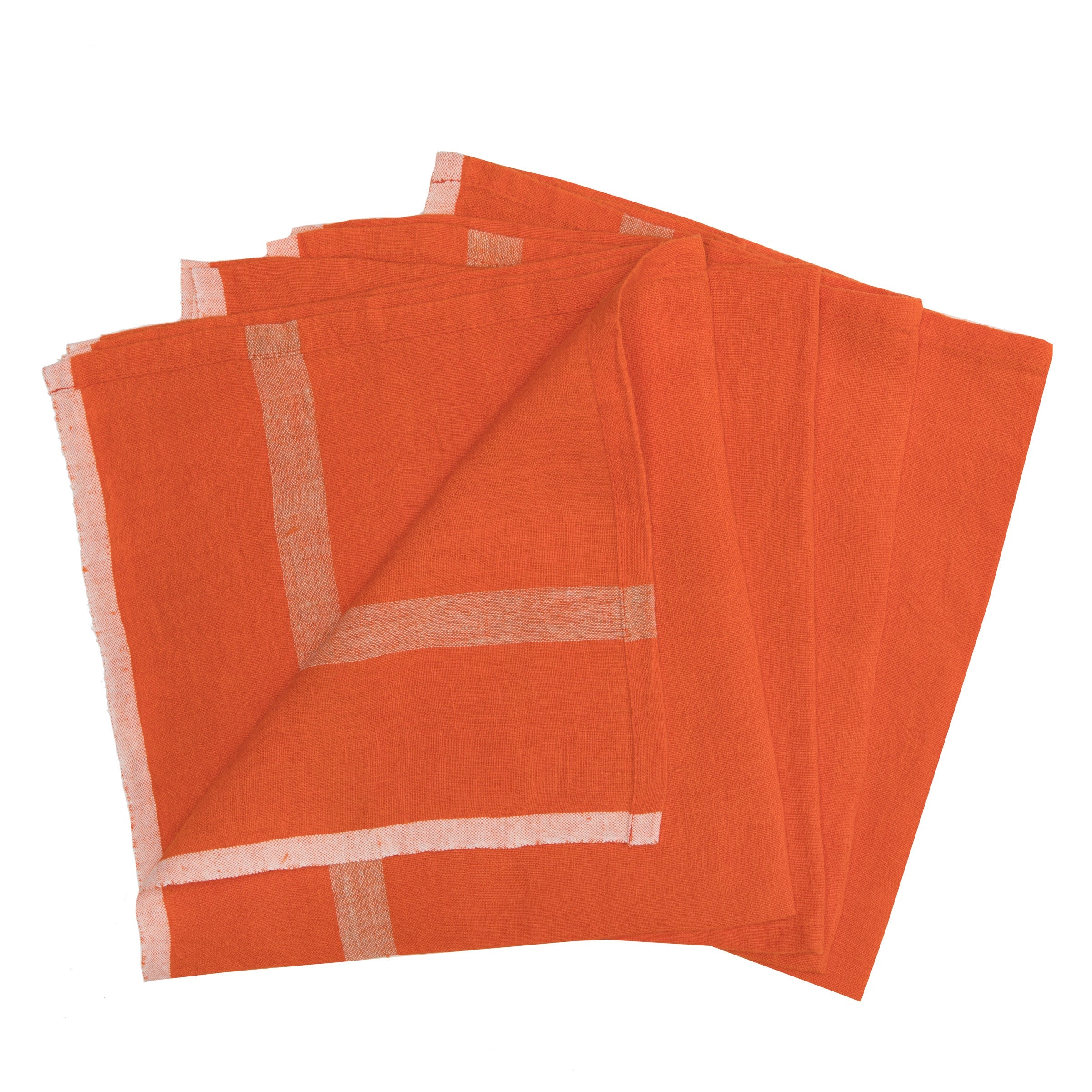 couleur-nature-laundered-linen-serviettes-lin-orange-lot-4 image 2