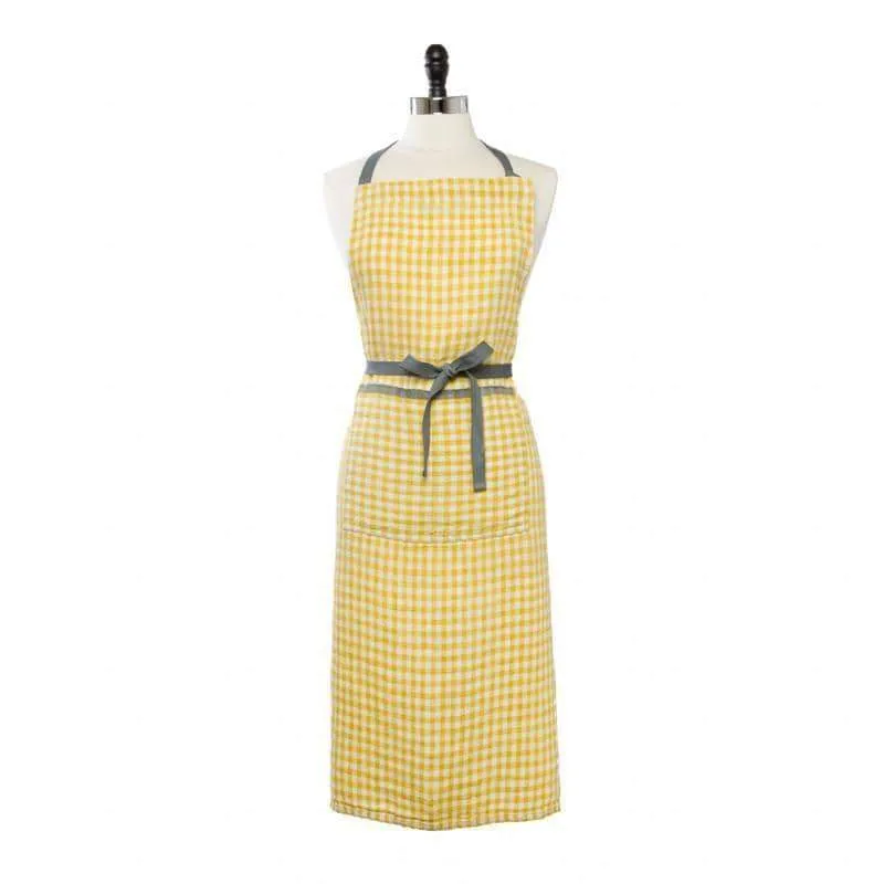 couleur-nature-aprons-two-tone-gingham-tablier-dijon-gris-lin image 1