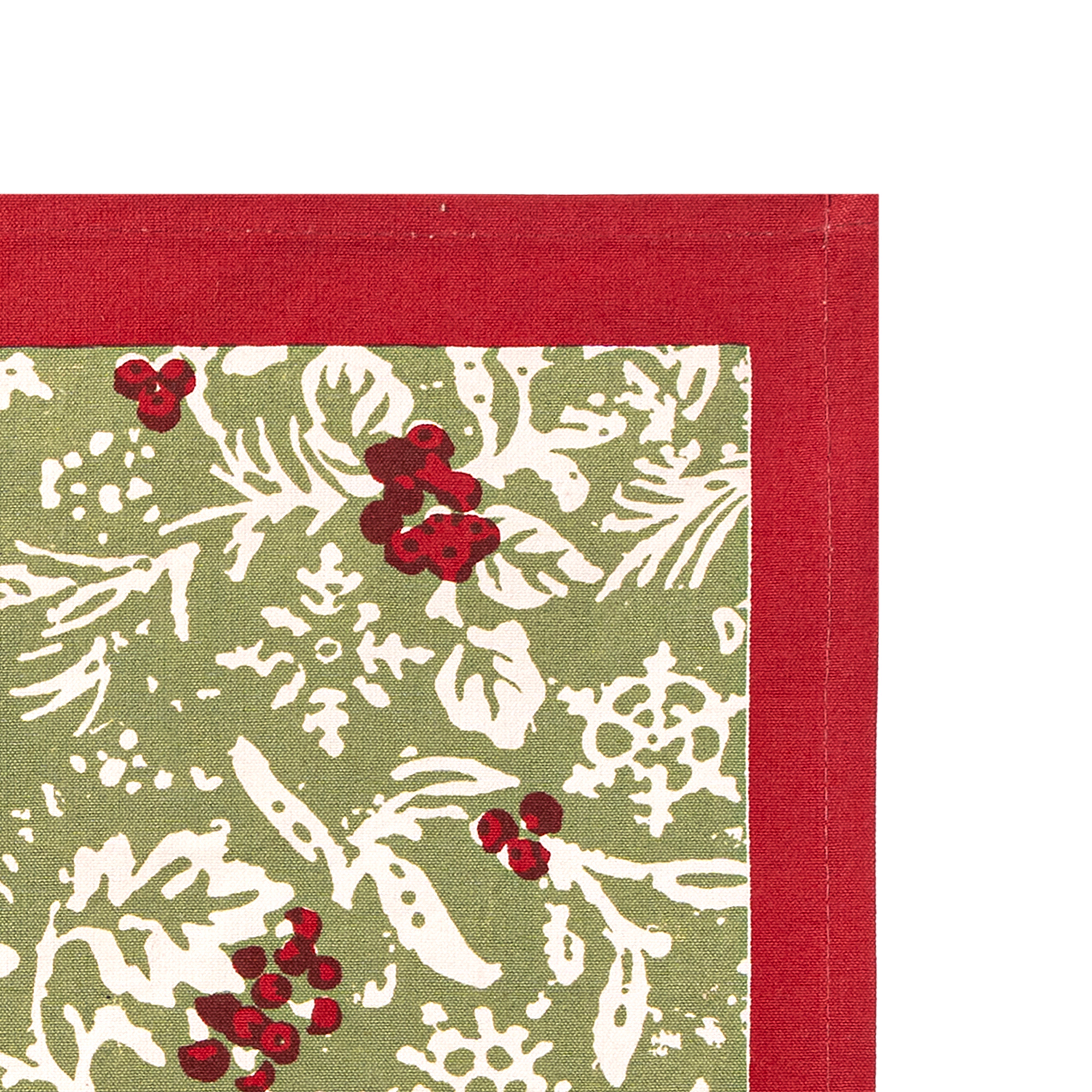couleur-nature-baies-de-houx-sets-de-table-rouge-vert-lot-6-coton image 3