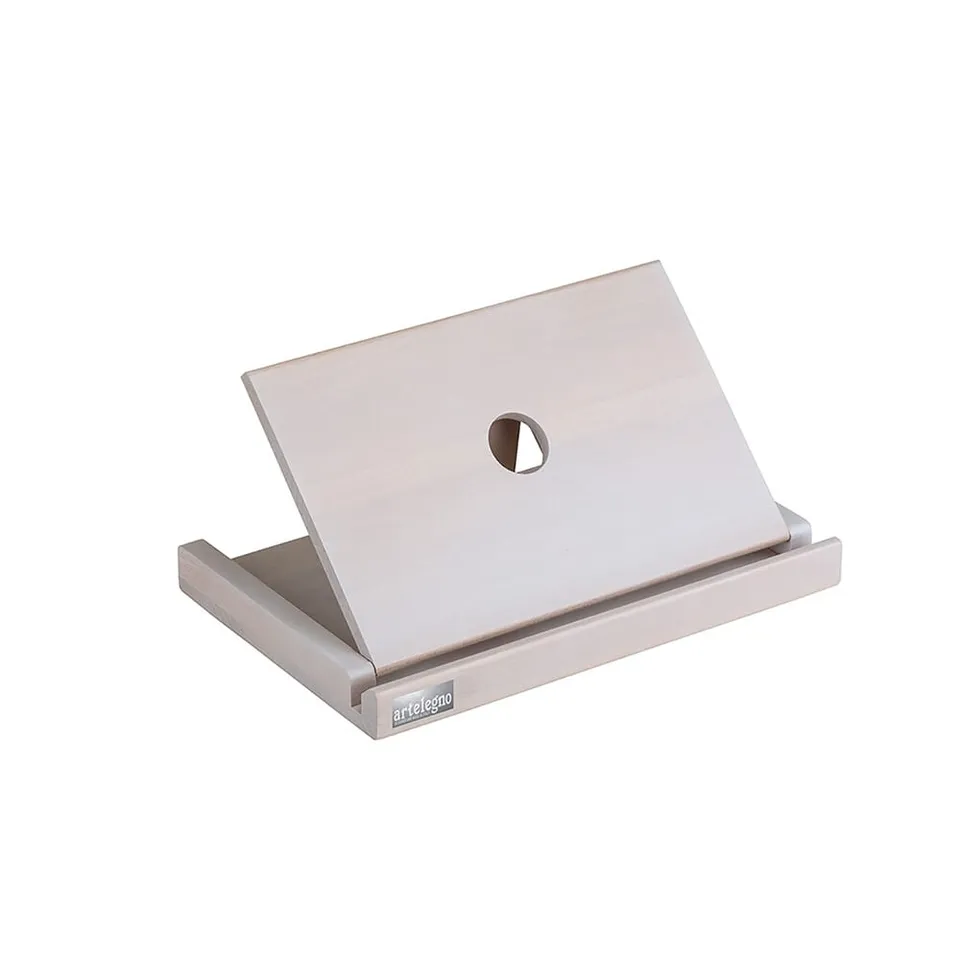 artelegno-46w-support-livre-tablette-bois-h-tre-blanchi image 1