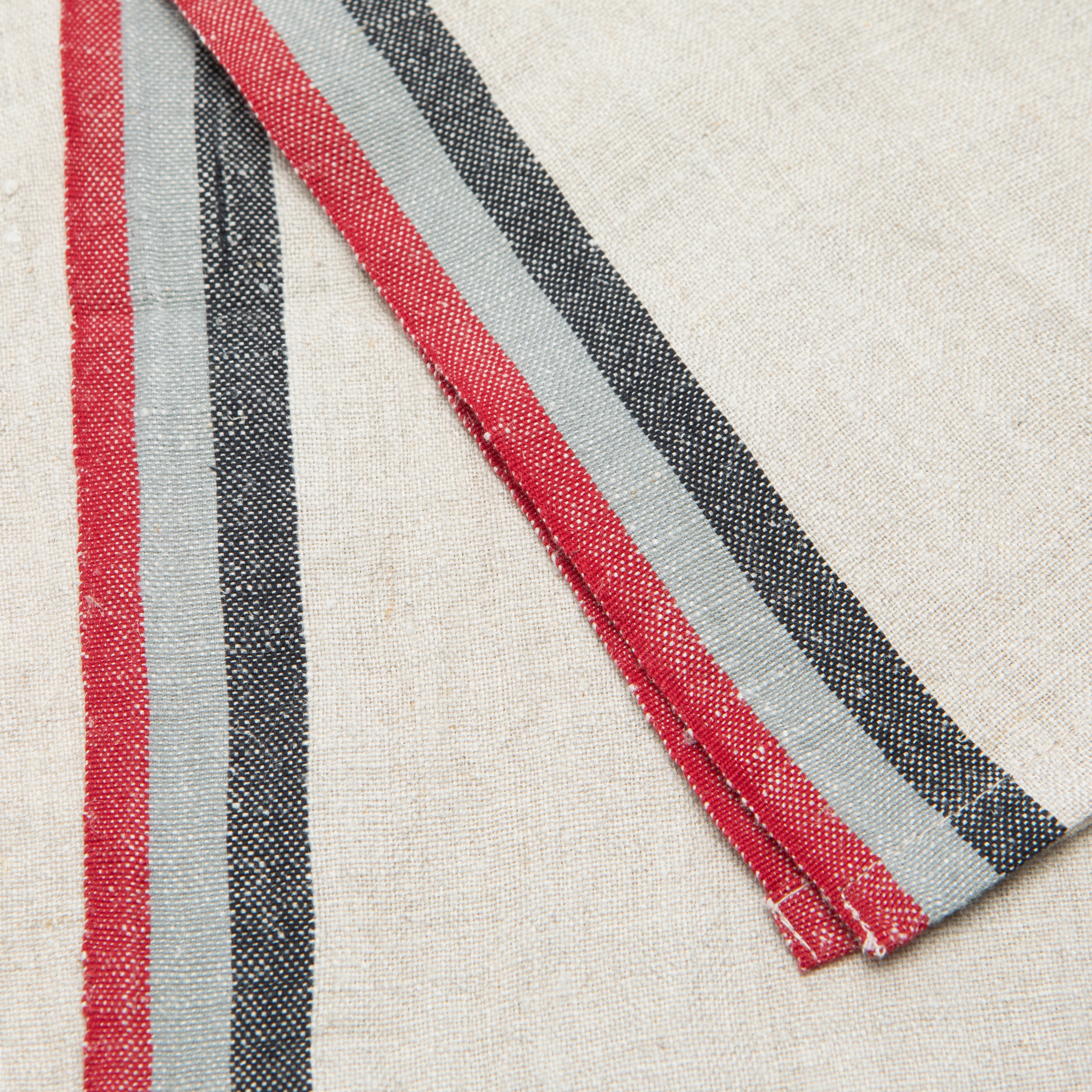 couleur-nature-normandy-torchons-lin-lot-2-rayures-rouge-gris image 3