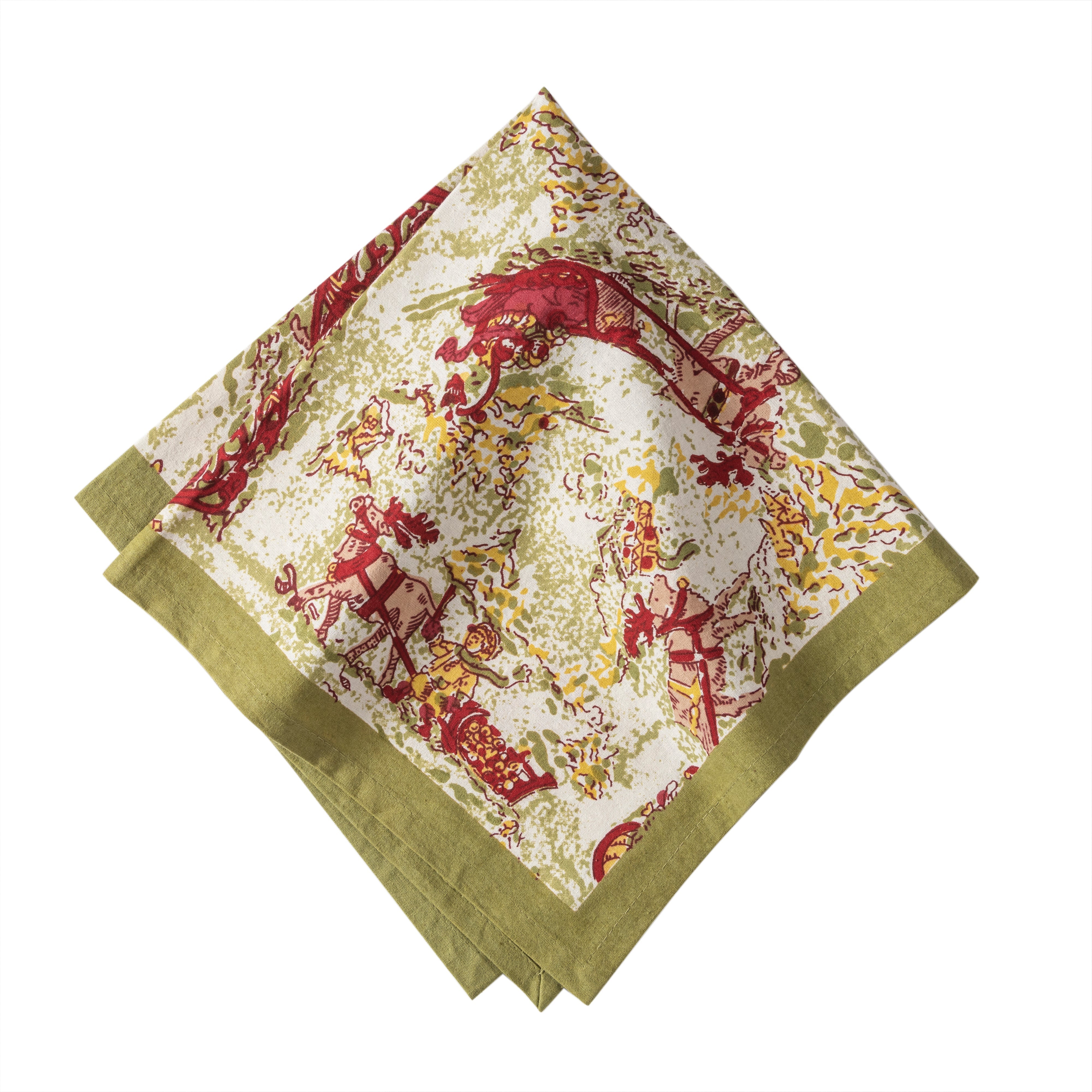 couleur-nature-renne-serviette-coton-lot-6-rouge-vert-19 image 1