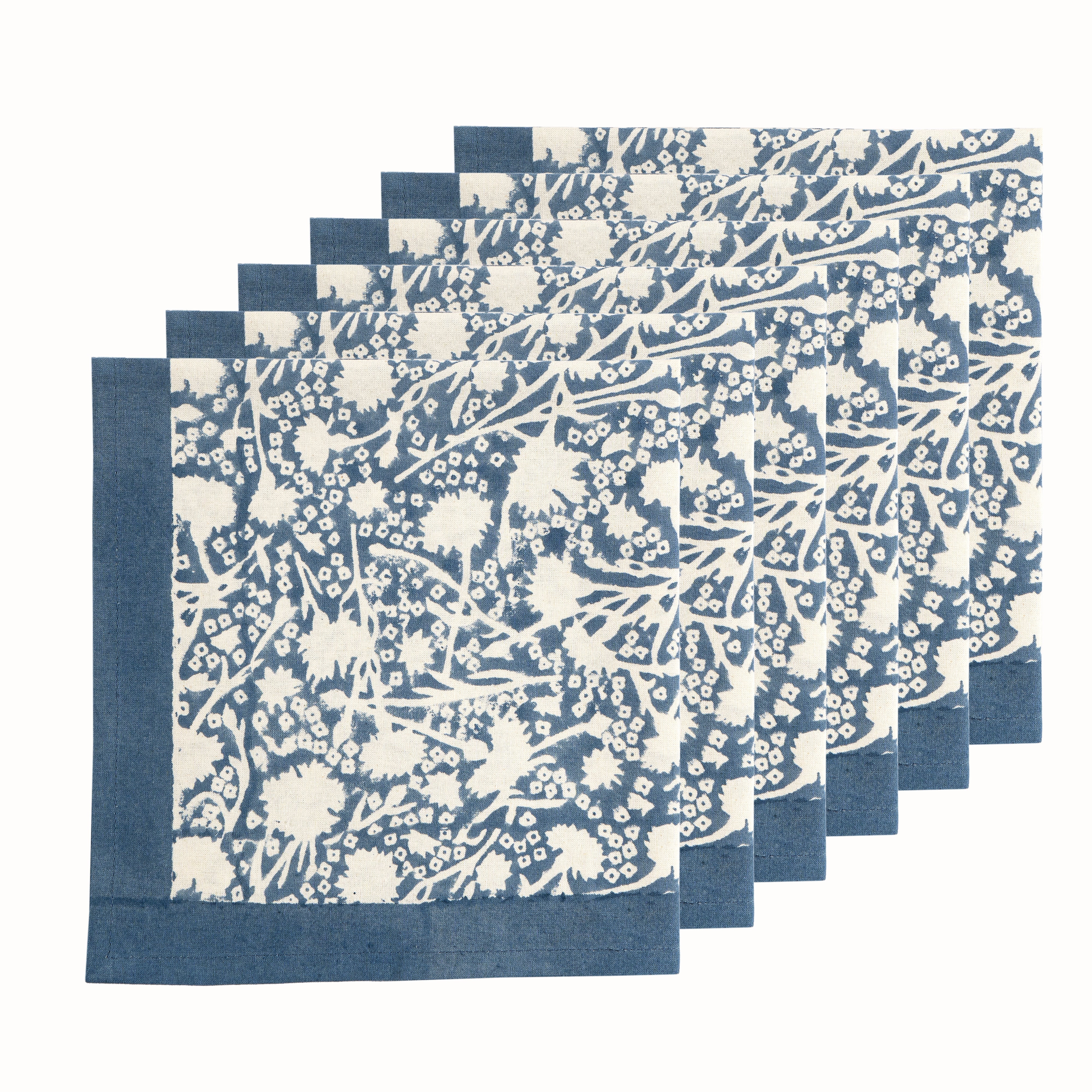couleur-nature-meadows-serviettes-coton-bleu-lot-6 image 2