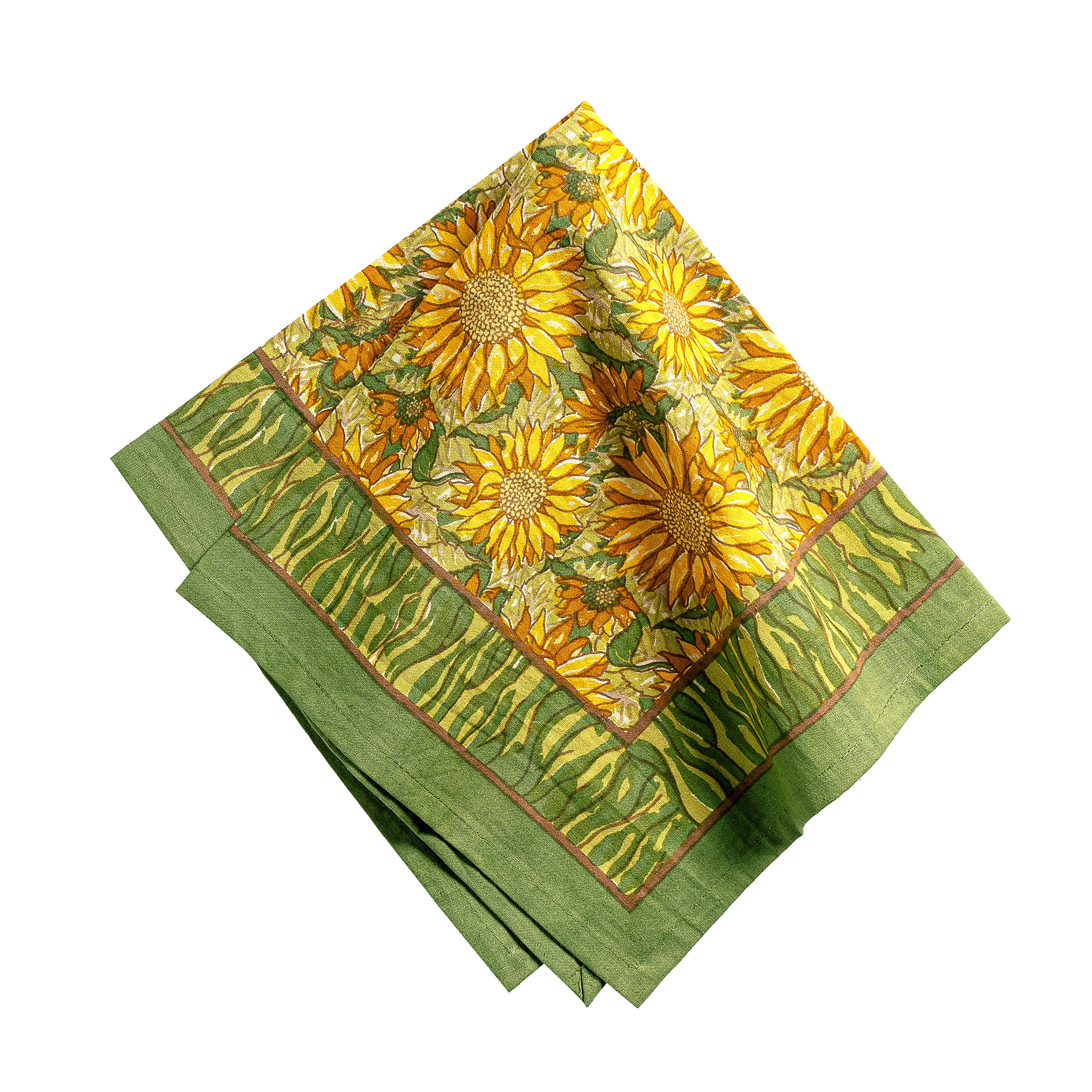 couleur-nature-sunflower-serviettes-table-jaune-vert-lot-6 image 1
