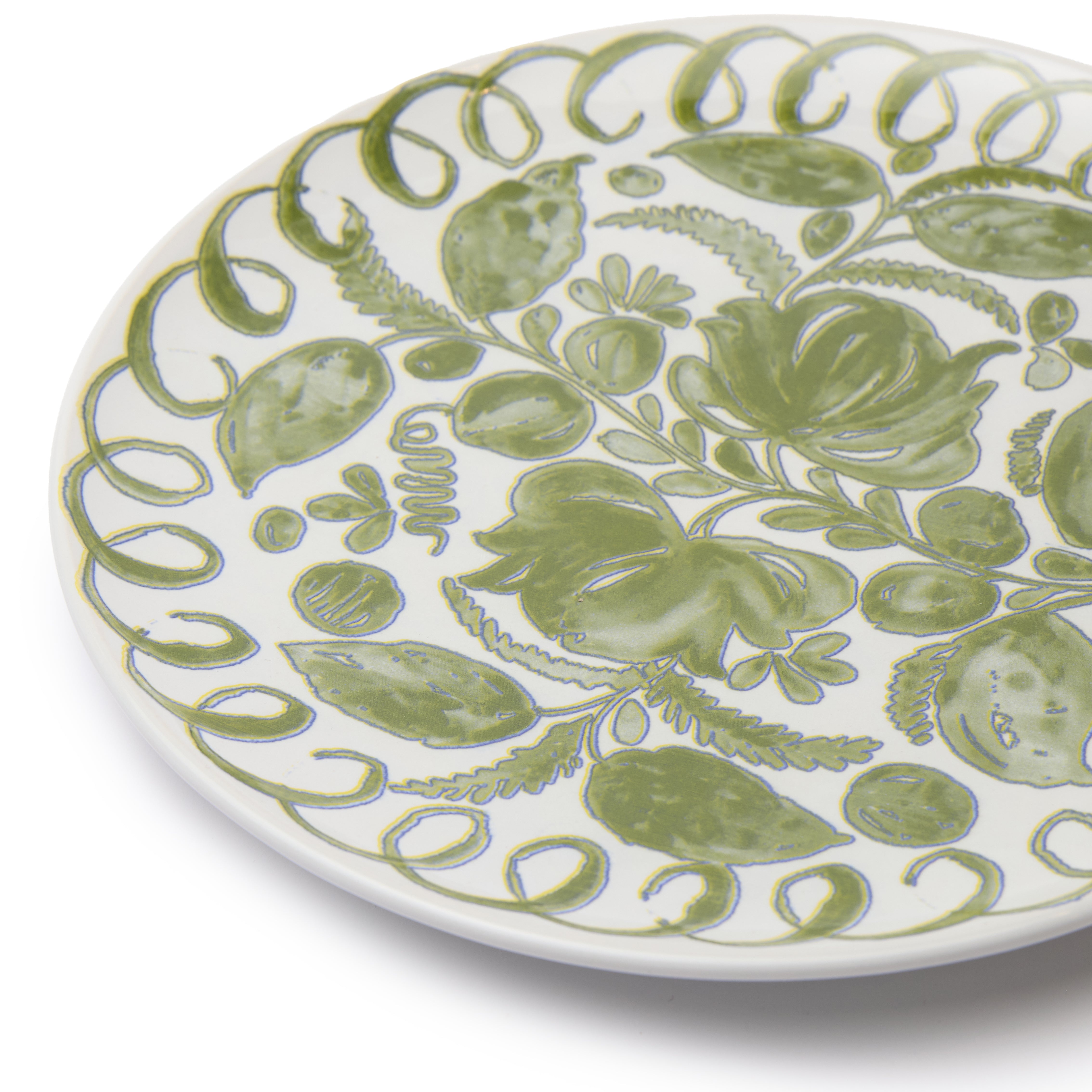couleur-nature-amalfi-assiette-plate-c-ramique-blanc-vert-27-cm image 3