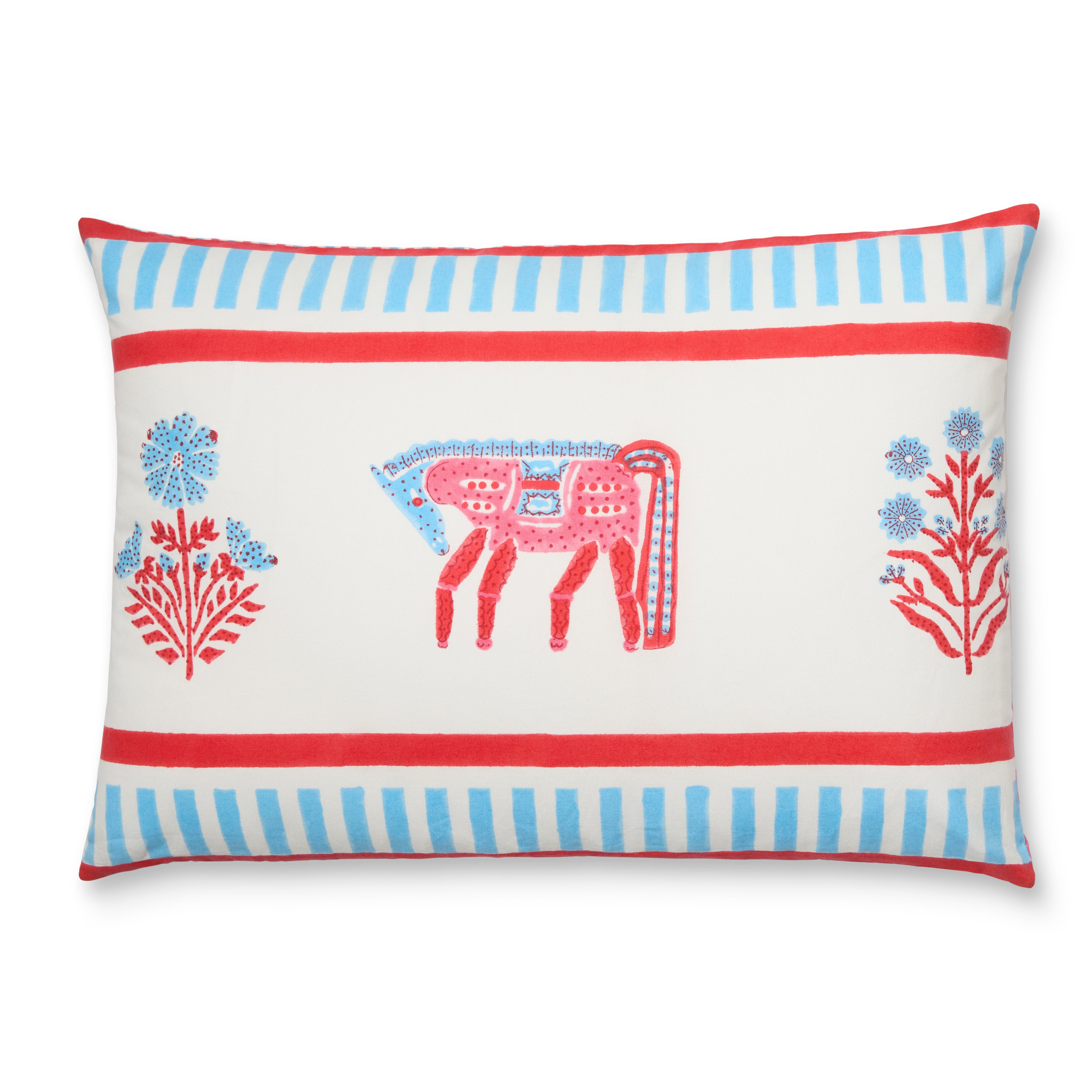 couleur-nature-cheval-nomade-housse-coussin-rose-bleu-40x55-cm-coton image 1