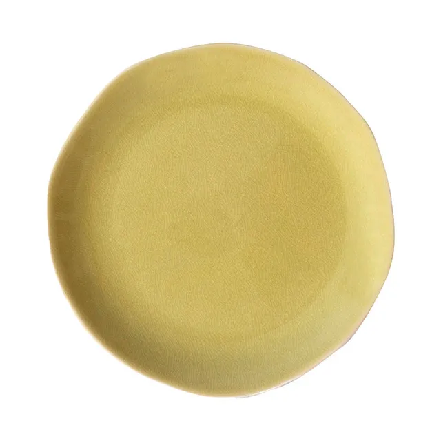 jars-tourron-assiette-plate-gen-t-jaune-craquel-e image 1