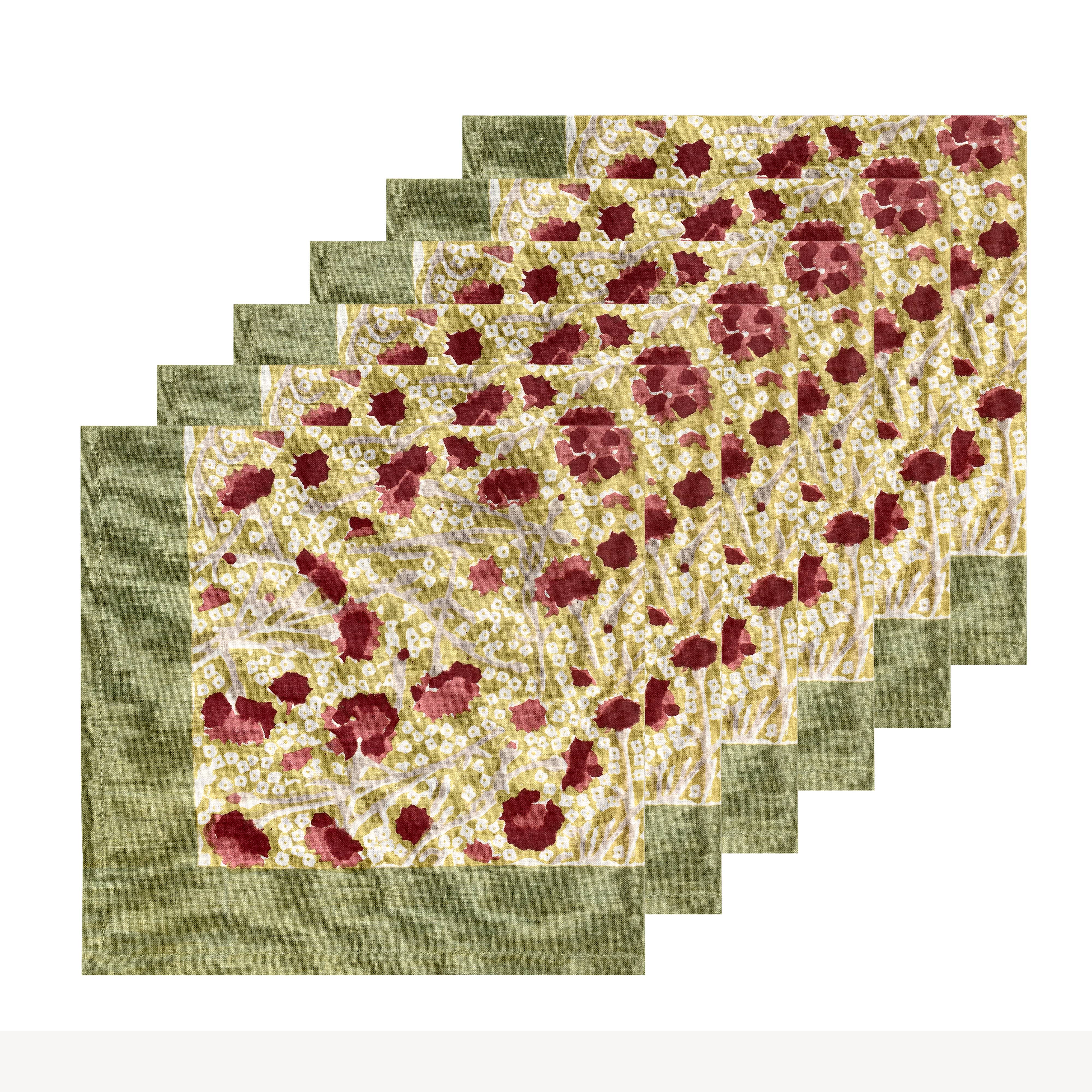 couleur-nature-napkins-meadows-serviette-table-lot-6-coton image 2