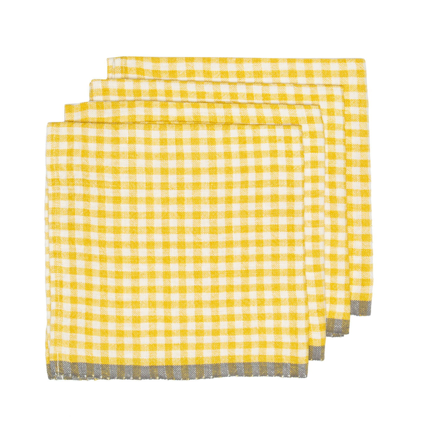 couleur-nature-gingham-serviettes-lin-dijon-grey-lot-4 image 1